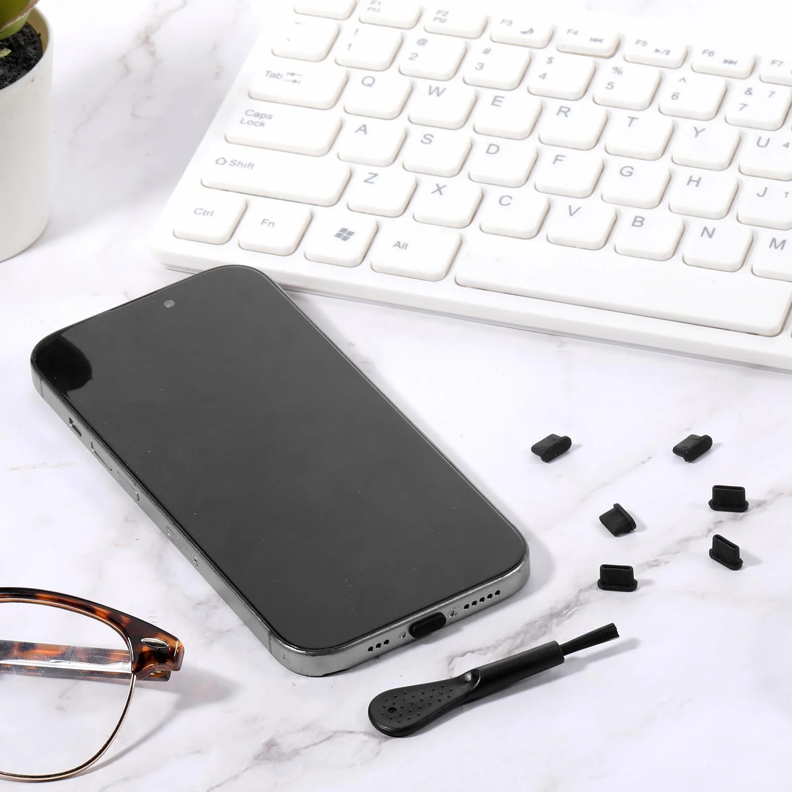 24 szt. wtyczka przeciwpyłowa USB C, wtyczka przeciwpyłowa do telefonu, osłona typu C, zatyczki przeciwpyłowe typu C, środek do czyszczenia portu błyskawicy, osłona portu ładowania ze szczotką