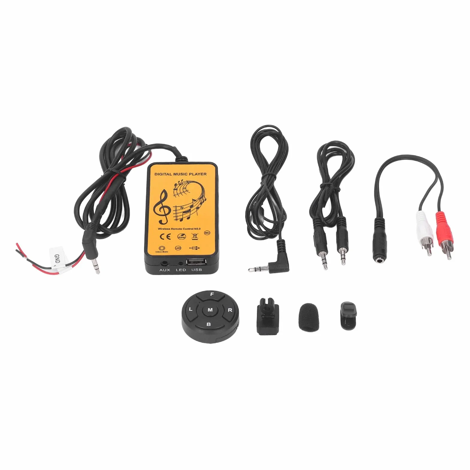 KIMISS Nadajnik Bluetooth AUX do samochodu, adapter bezprzewodowy do o, zestaw głośnomówiący, uniwersalny for Clarion