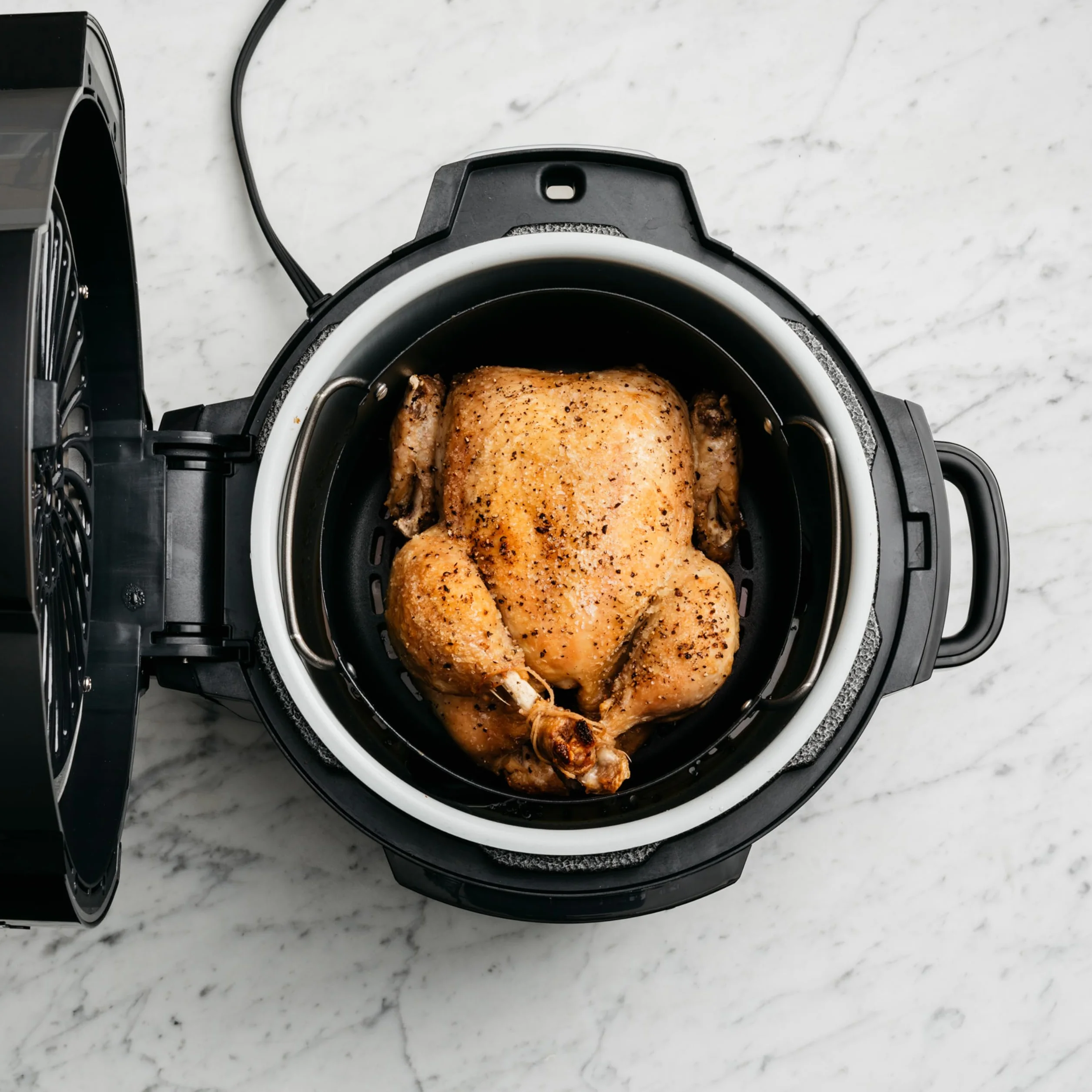 Ninja Multicuiseur Foodi, Air Fryer, 7-en-1, 6L, 7 fonctions de cuisson, Autocuiseur Multifonction, Cuisson sous pression, Friture à l'air, Cuisson lente, Gril et plus, Acier brossé et Noir, OP300EU