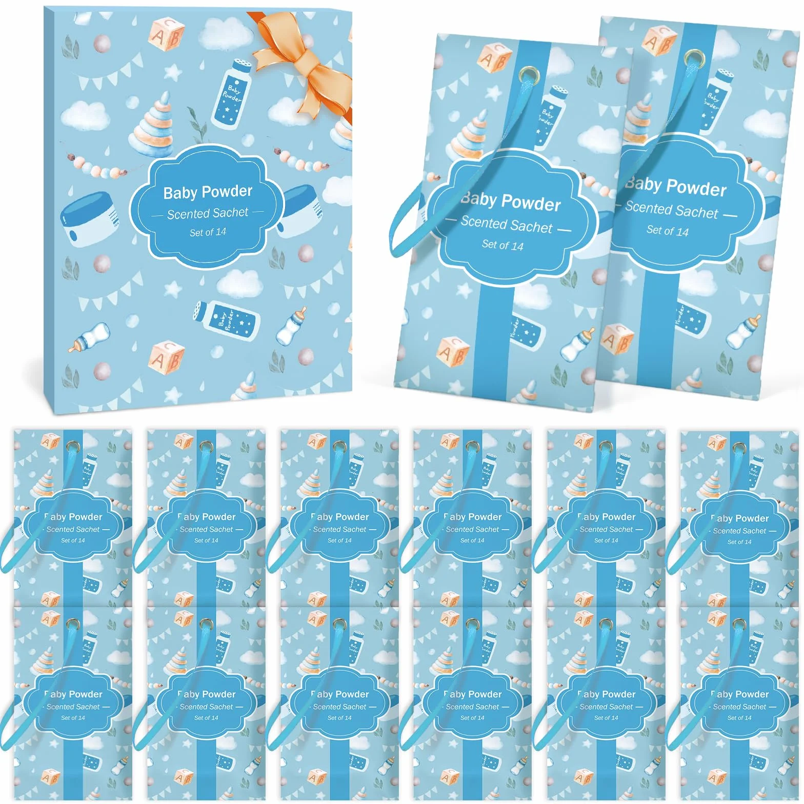 SCENTORINI Sachets Parfumés 14 sztuk, Odświeżacz do Szafy, Samochodu, Długotrwały Zapach