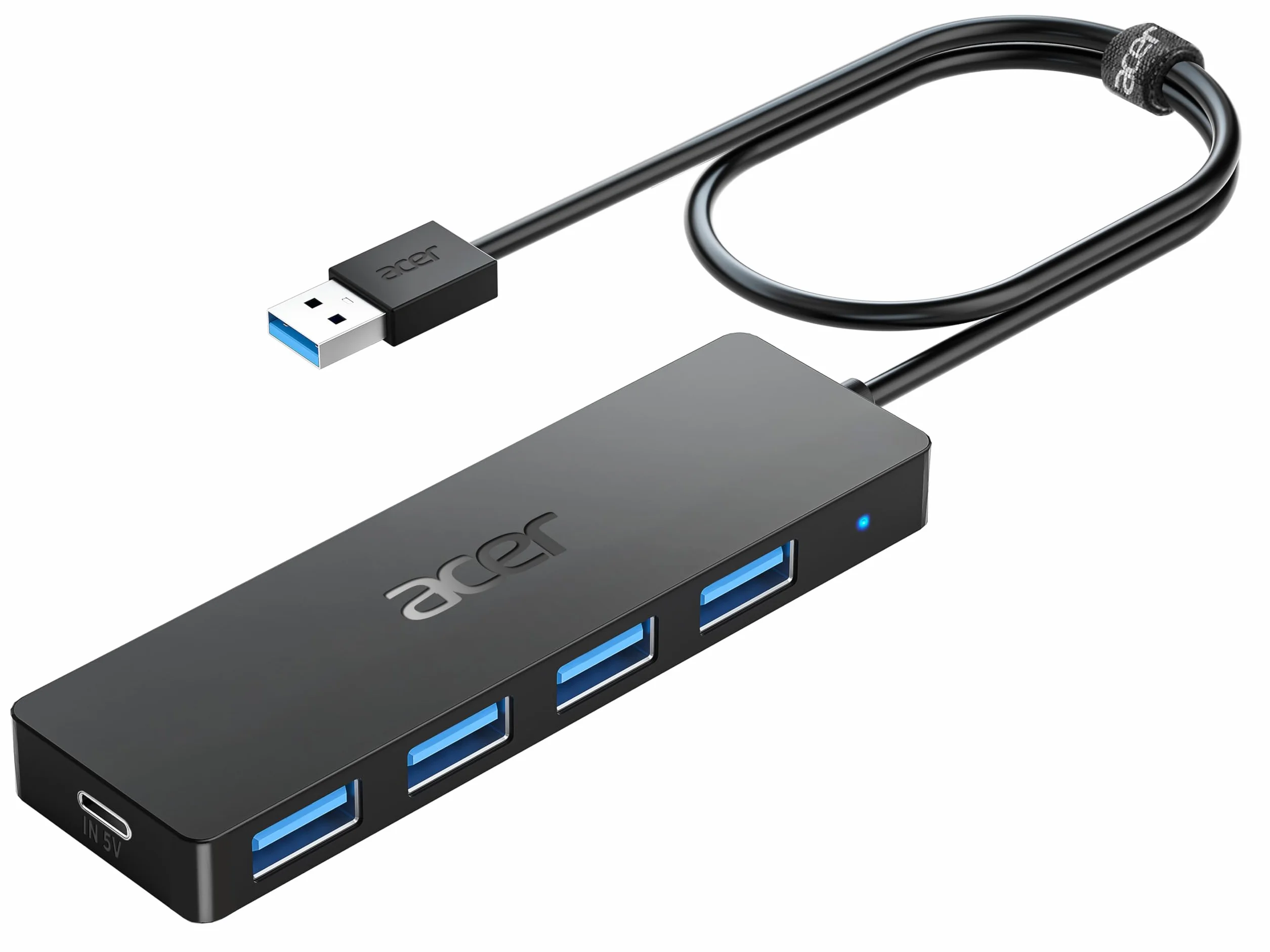 Acer Hub USB 3.0 4 Ports Adaptateur Multiport USB pour PC MacBook Air iMac Surface Pro XPS PS4 (60cm)