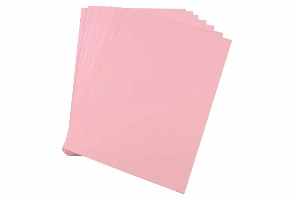 Carton coloré A4 220 gsm Rose Pastel Lot de 100 feuilles