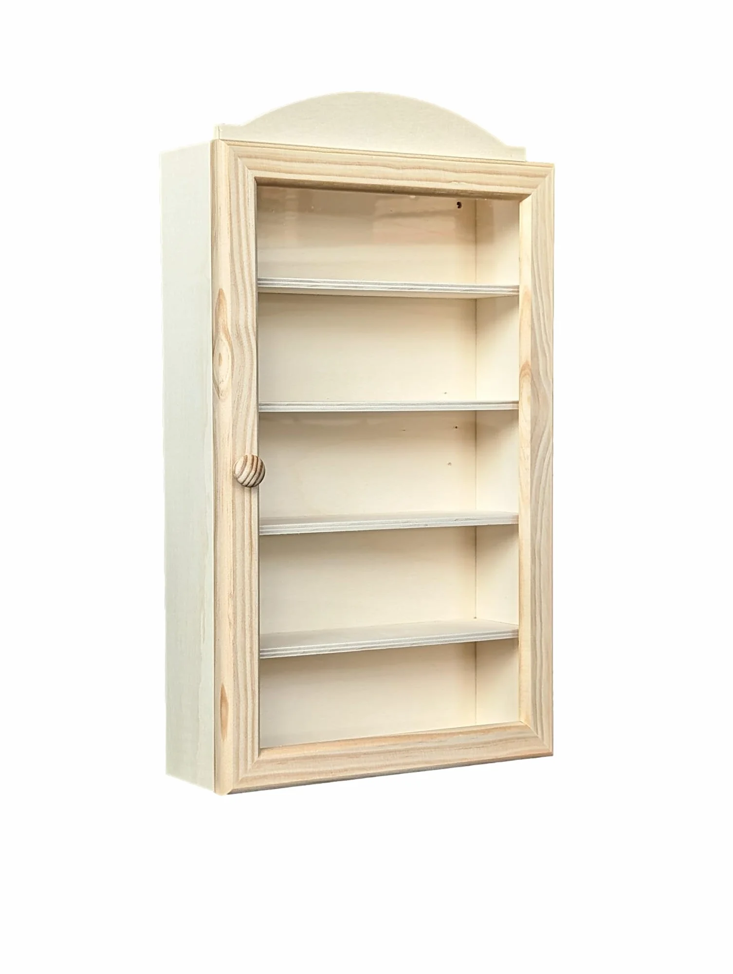 Vitrine Collections. en Bois Naturel, à Peindre. artisanats. Mesures: 25*8.5*44 cms. Collections. en Bois Naturel, à Peindre. artisanats.