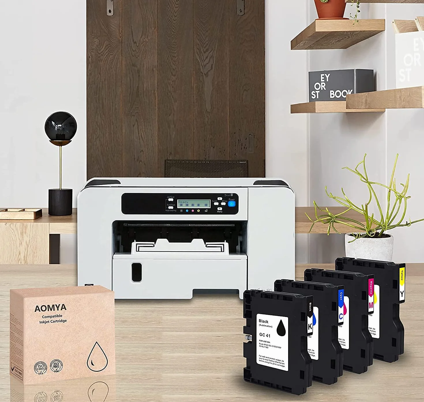 Aomya 4-Pack gc41 Sublimation Cartouche Transfert Thermique Compatible gc41 ipsio sg3100 sg2100