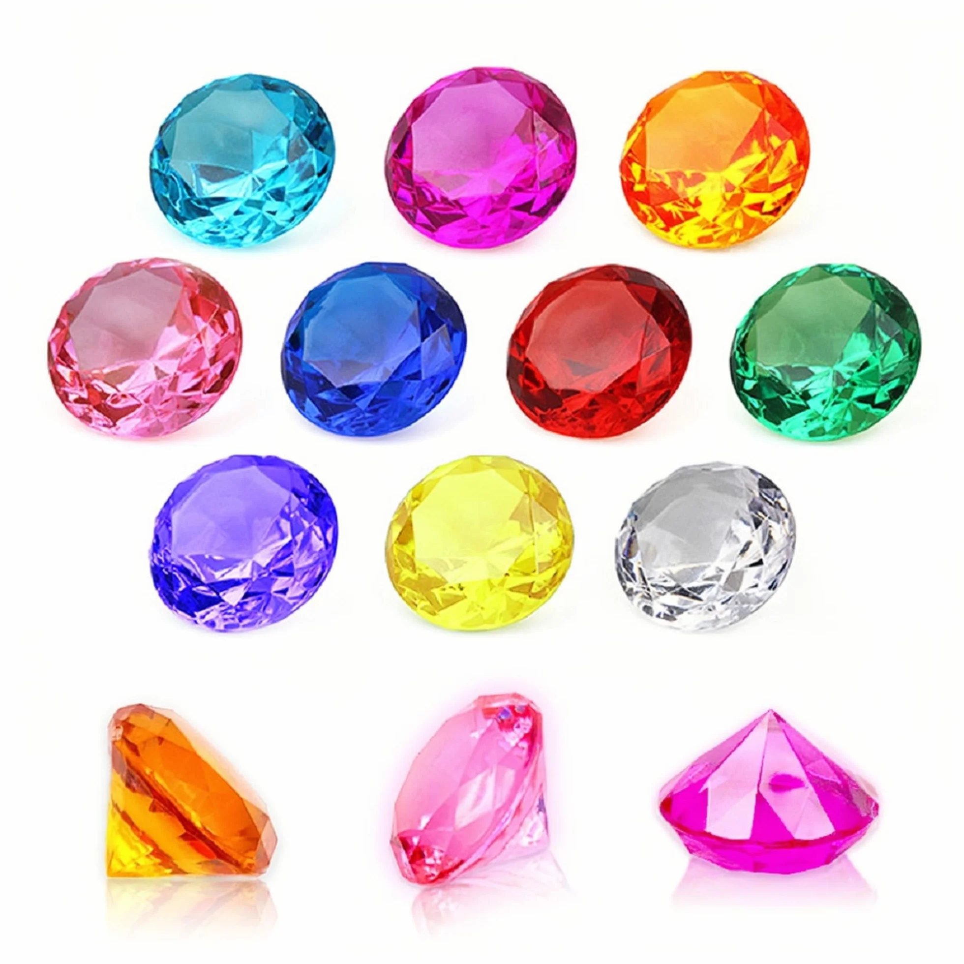 Jouet de gemme acrylique de diamant 4cm 10 pièces pour enfants Chasse au trésor pirate Cadeau anniversaire Noël Pâques