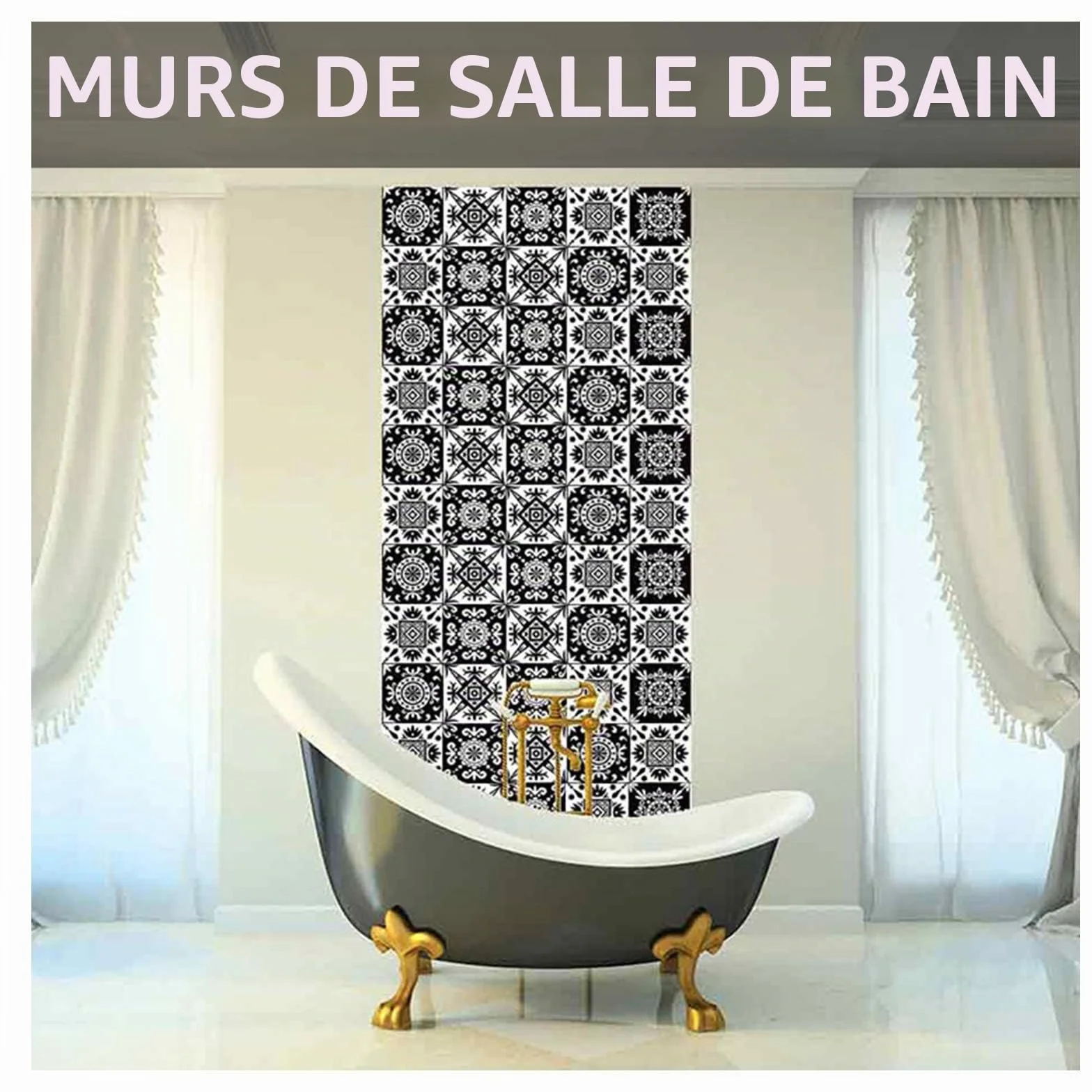 Andiker 20 feuilles mural stickers carrelage 15cm x 15cm imperméables autocollants carreaux cuisine salle de bain