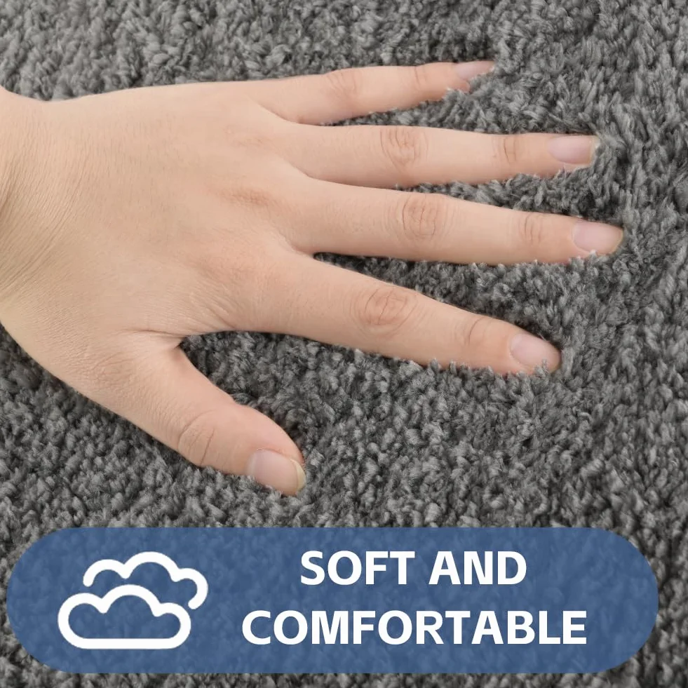 Tapis de toilette absorbant microfibre antidérapant U 50x40 cm gris