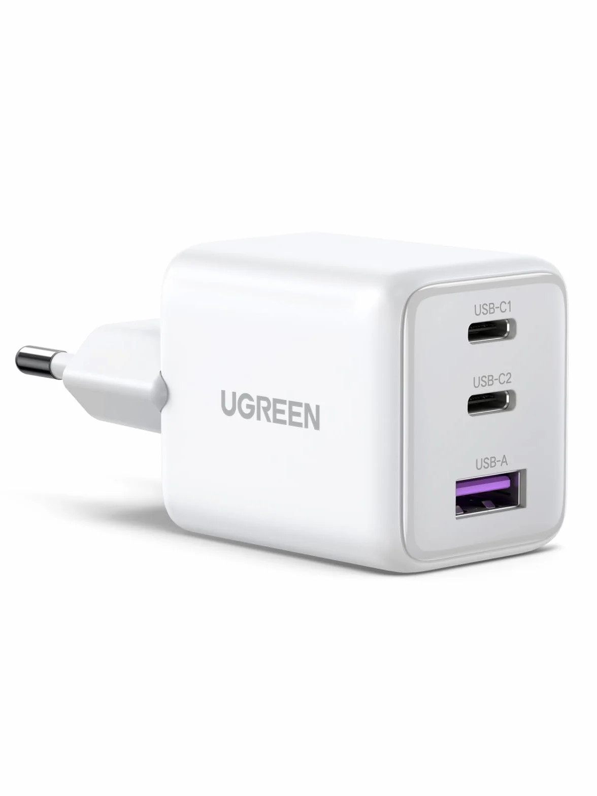 UGREEN ładowarka USB C 30W 3-portowy adapter iPhone GaN II zasilacz PD szybkiej ładowania kompatybilny z iPhone 17 Pro Max, 16, 15, 14, 13, iPad, Galaxy S25, S24 Pixel 9 (Biały)