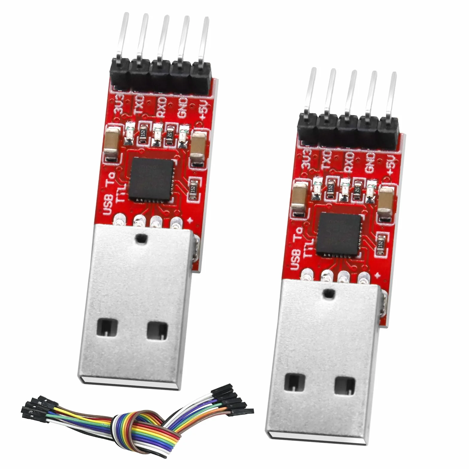 RUIZHI CP2102 USB to Serial Module 2 Pieces CP2102 USB to TTL Converter with Jumper for 3.3V 5V Arduino STC