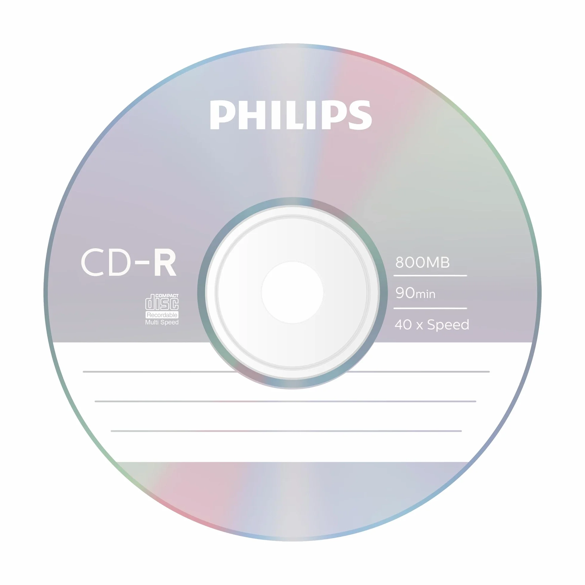 Philips CD-R 800 Mo 90 Minutes Cake Box 25 pièces