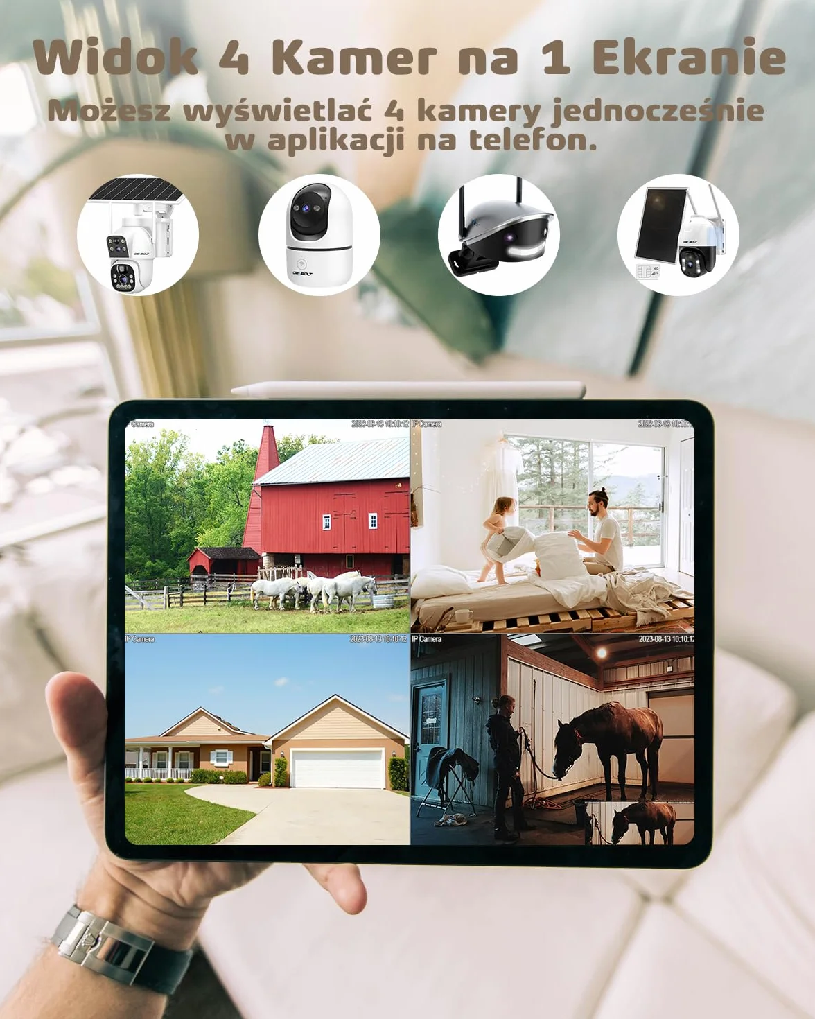Kamera Wewnętrzna WiFi, Monitor Domowy IP CCTV z Wykrywaniem Humanoidów, Automatycznym Krążeniem, Kamery Opiekunkowej dla Zwierząt domowych, Monitorowanie Dziecka z Alarmem Dźwiękowym