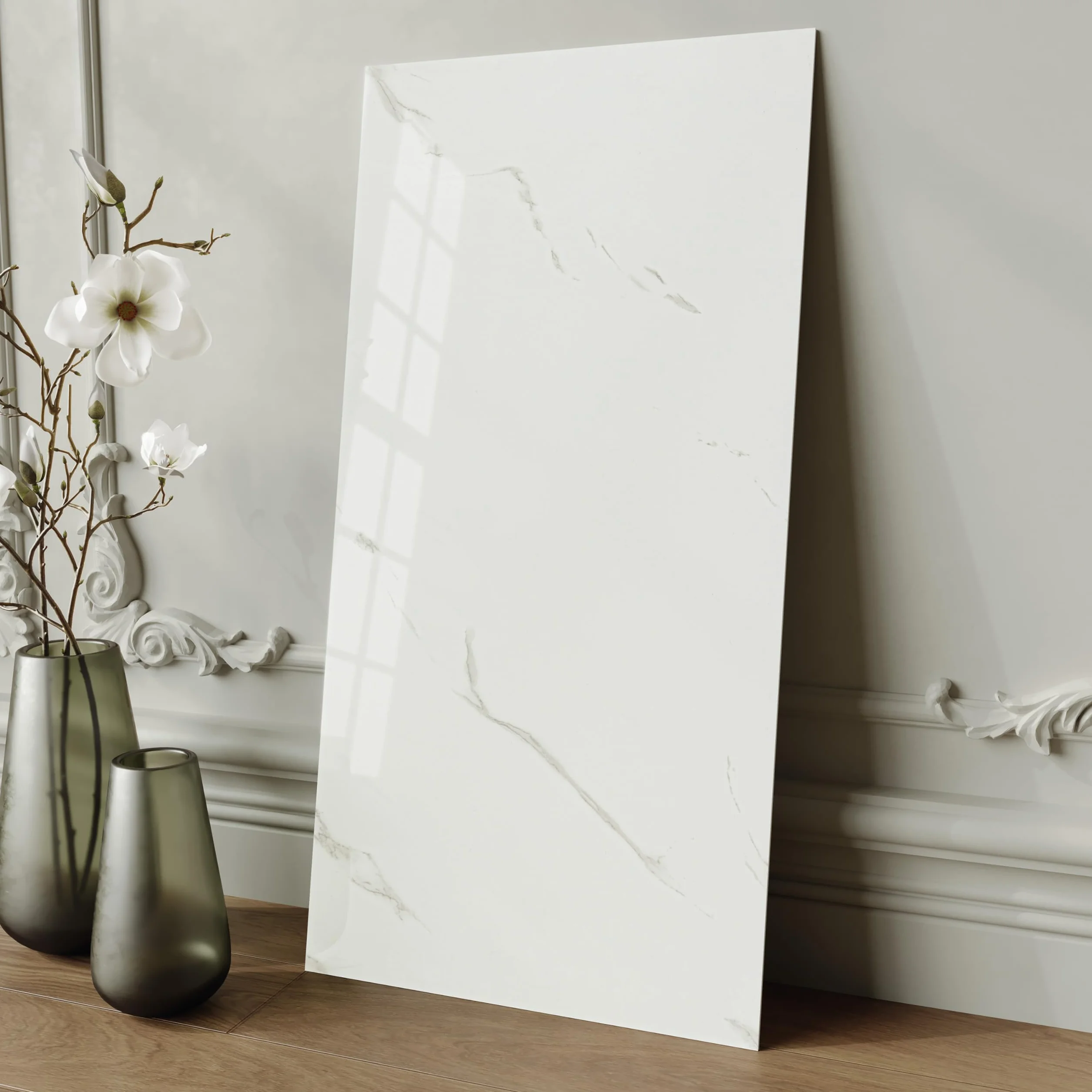 Credence Adhesive Cuisine Marbre 60x30cm Blanc Carrelage Adhesif Mural Salle de Bain Decoratif 10 Pièces