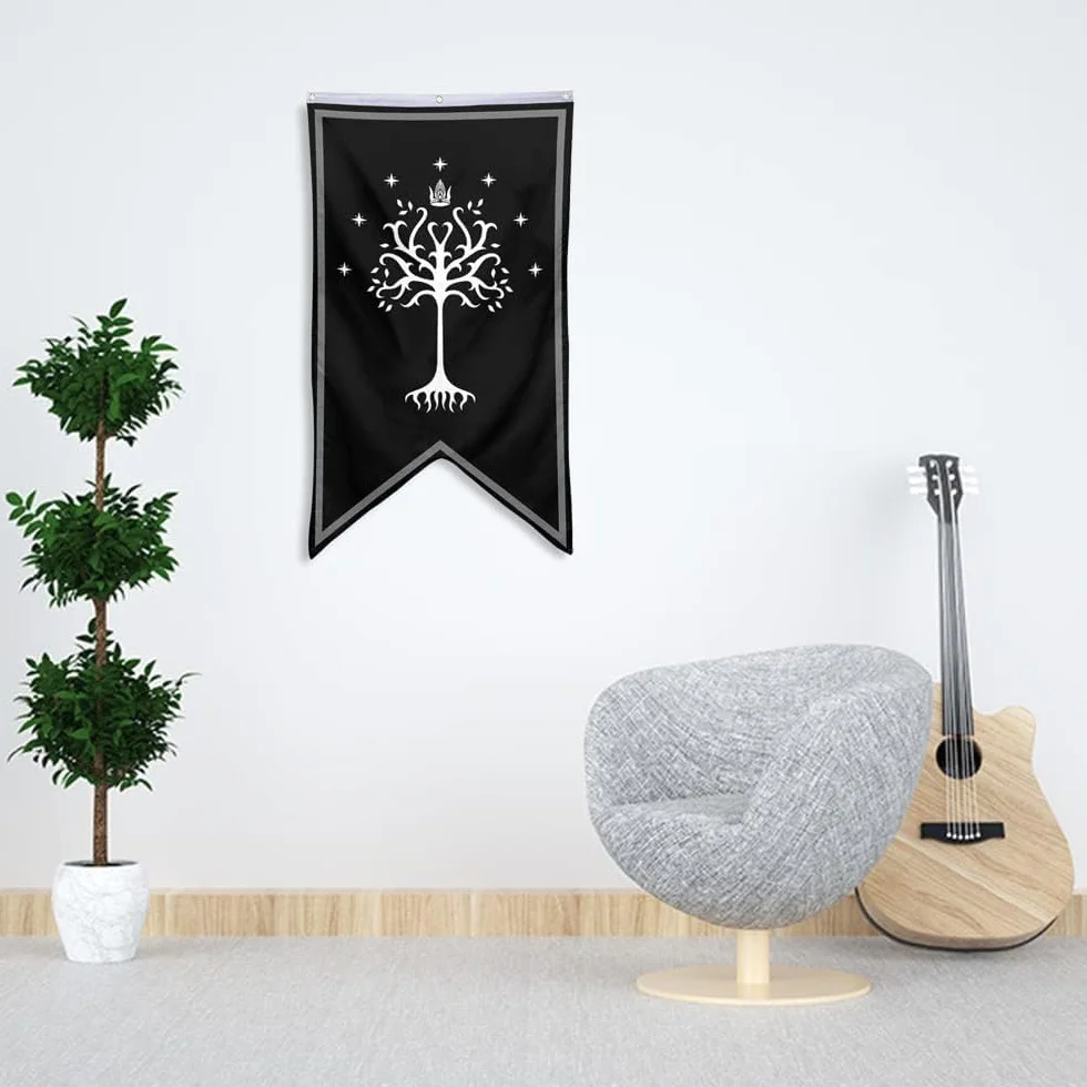 Bannière arbre de Gondor 76,2 x 127 cm noir Yanbooch