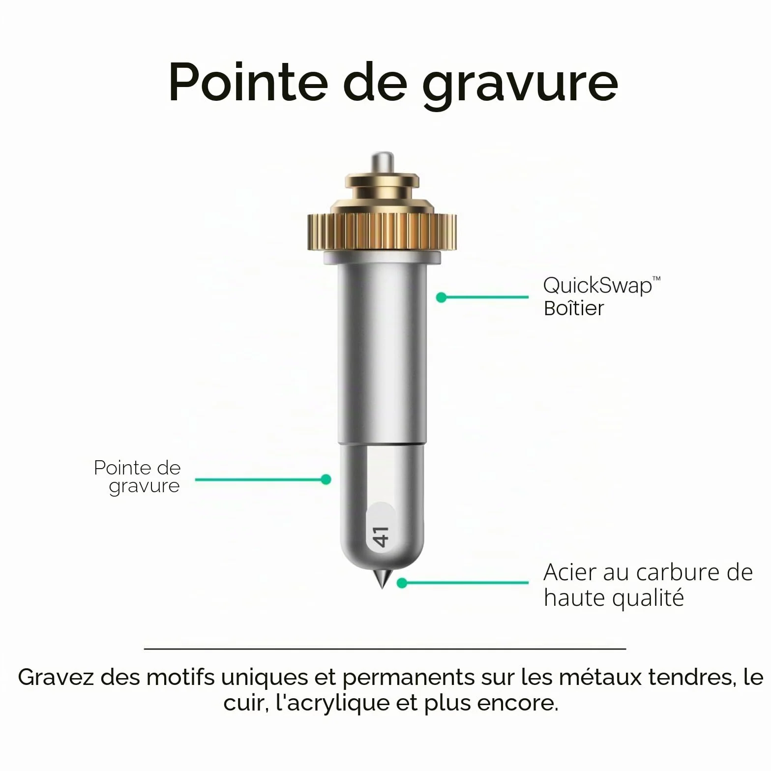 Cricut Pointe de gravure + Boîtier QuickSwap - Multicolore