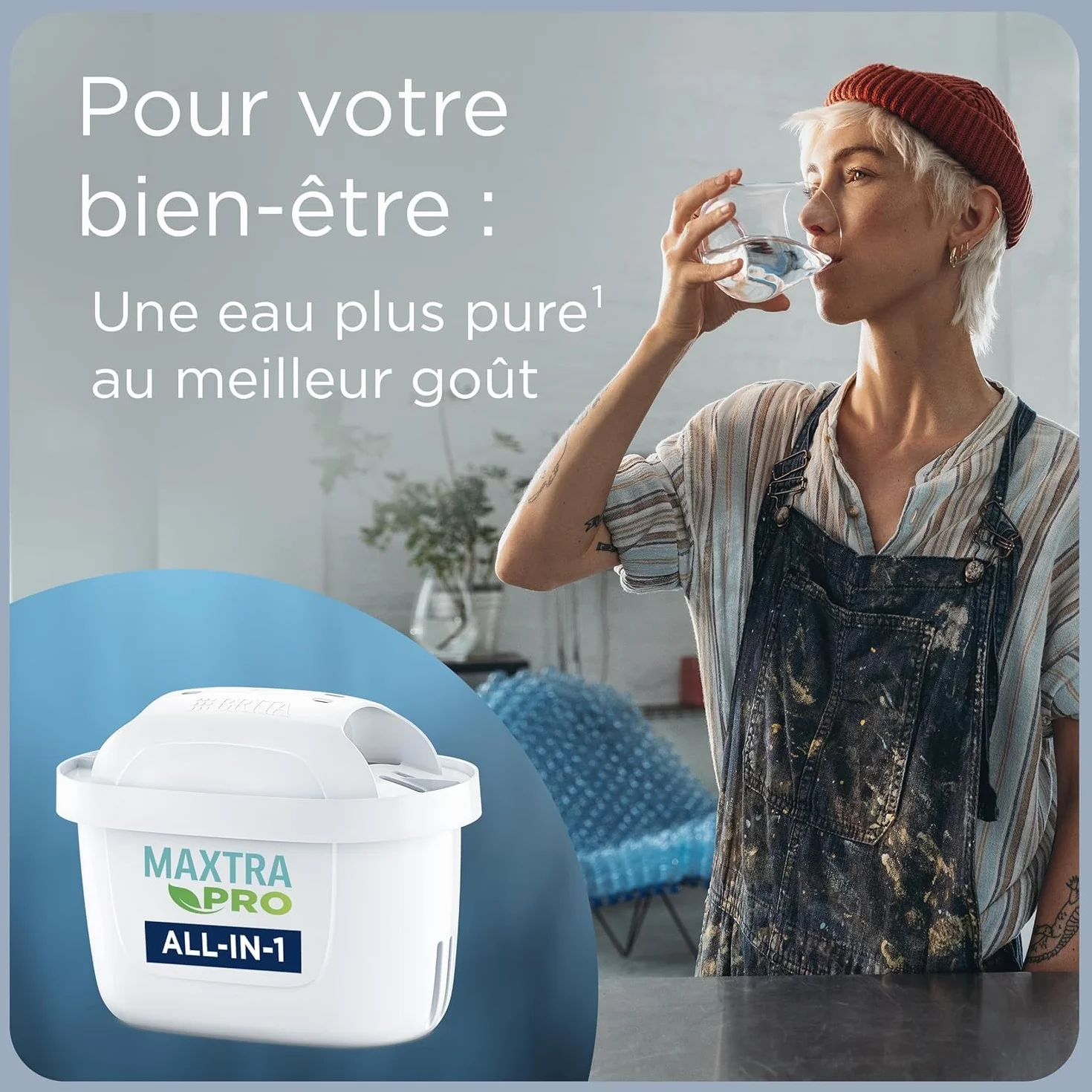 BRITA Carafe Filtrante Style XL Grise (3,6l) incl 1 cartouche filtrante eau robinet MAXTRA PRO All-in-1 réduit PFAS, calcaire, chlore, certaines impuretés et métaux