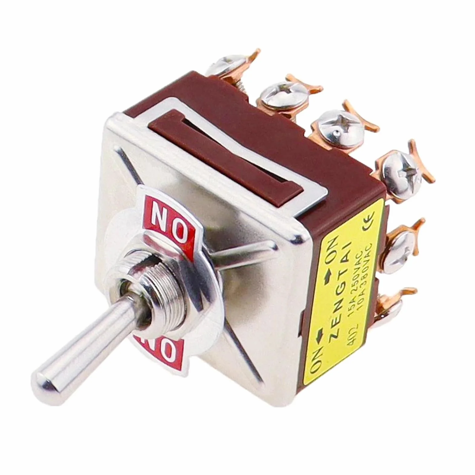 złącza 1 szt. E-TEN 403 wysokiej klasy przełącznik kołyskowy 12Pin ON-OFF-ON srebrny styk miedziany Pin 12mm 250V 15A przełącznik kołyskowy(E-TEN 403 ON-OFF-ON)