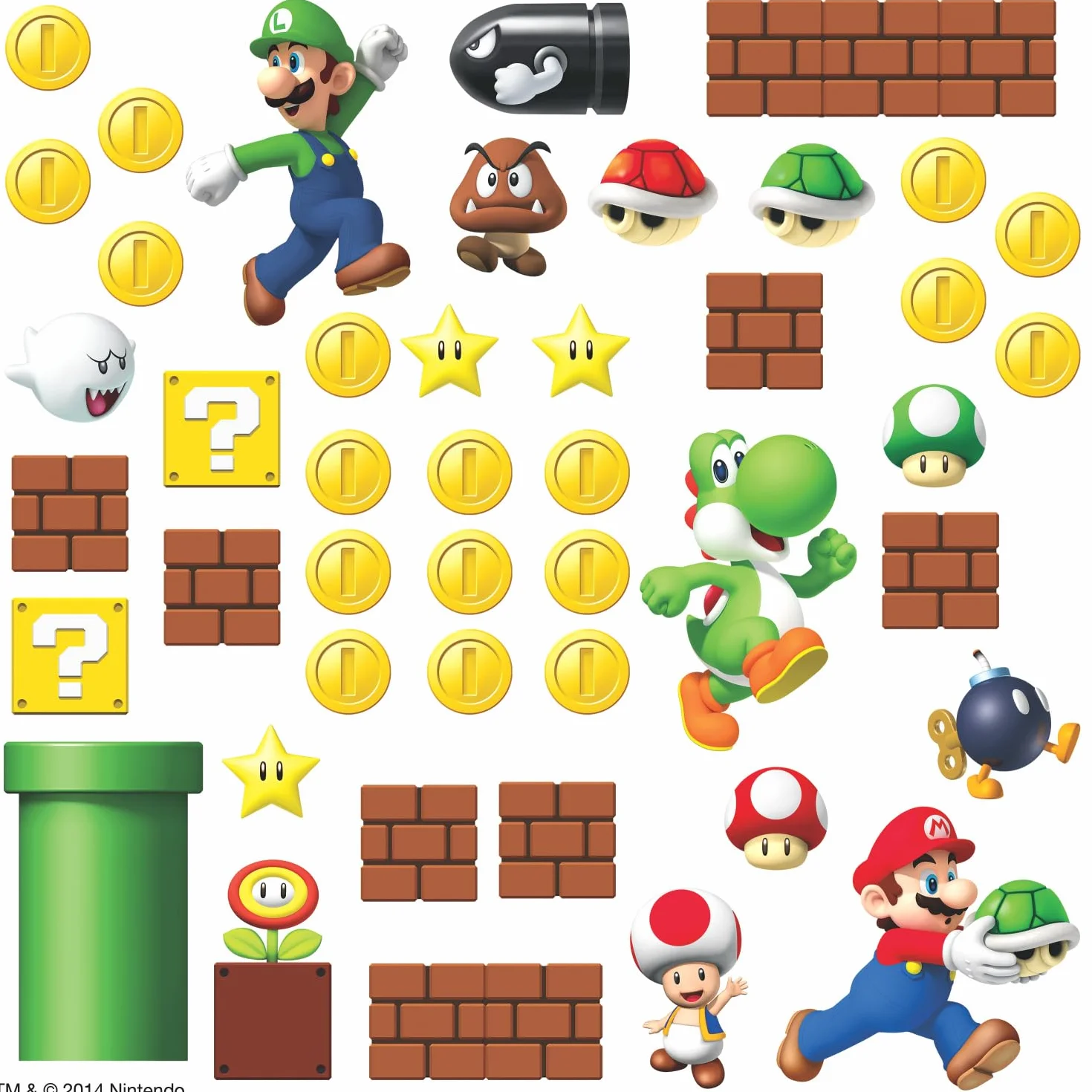 Naklejki Repozycjonowalne Nintendo Super Mario Scena Gry