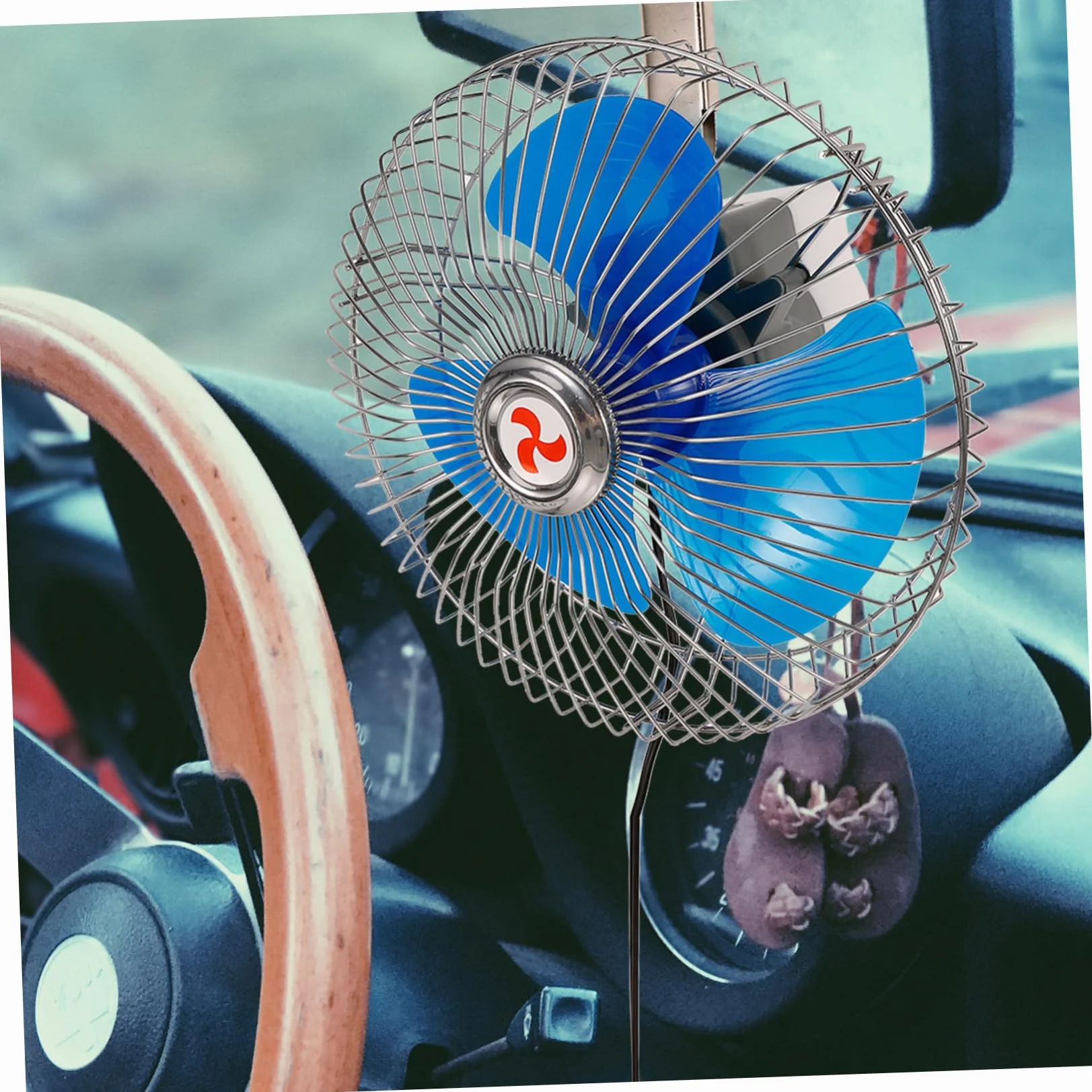 OSALADI Mini Fan Car - 12v Elektryczny Wentylator Chłodzący Do Samochodu Ciężarówki Autobusu Z Mocowaniem Zaciskowym I Funkcją Oscylacyjną