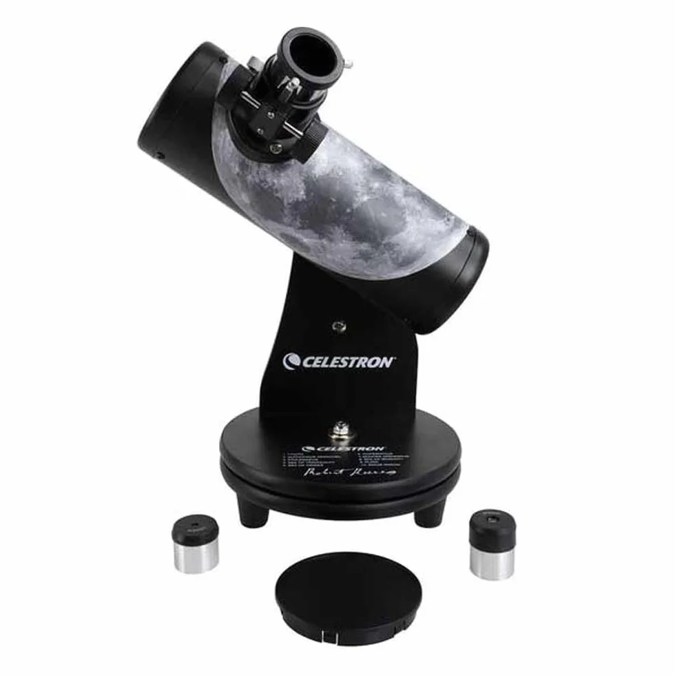 Celestron 22016 Firstscope Robert Reeves Signature Edition 76mm Tabletop Dobsonian Telescope, Includes 20mm and 4mm Eyepieces, f/3.95 Focal Ratio - Black