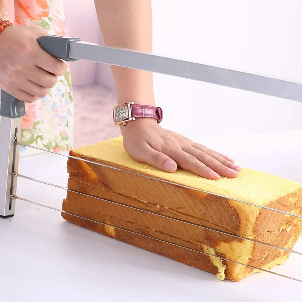 Couteau à Gâteau Niveleur Réglable en Acier Inoxydable Outil de Cuisson Trancheuse