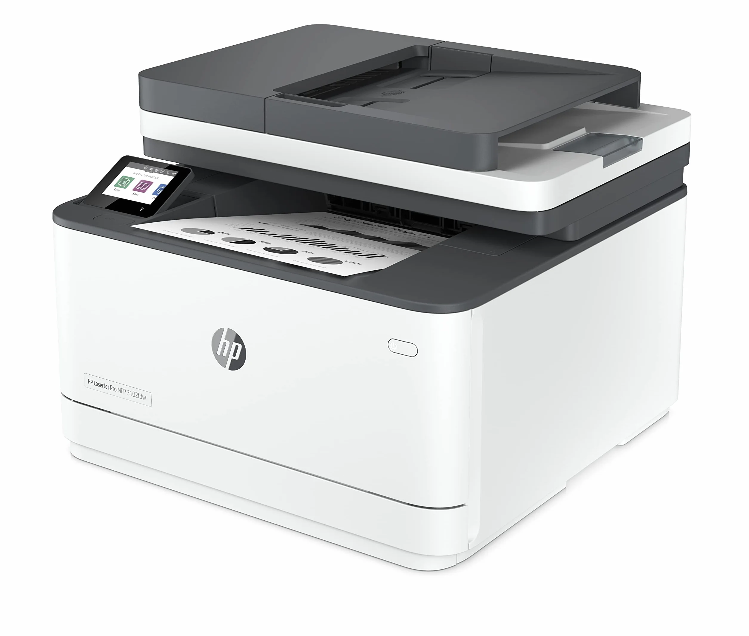 HP LaserJet Pro 3102fdw Imprimante Multifonction A4 Recto Verso Automatique N/B 33 ppm Wi-Fi Ethernet Fax ADF Blanche