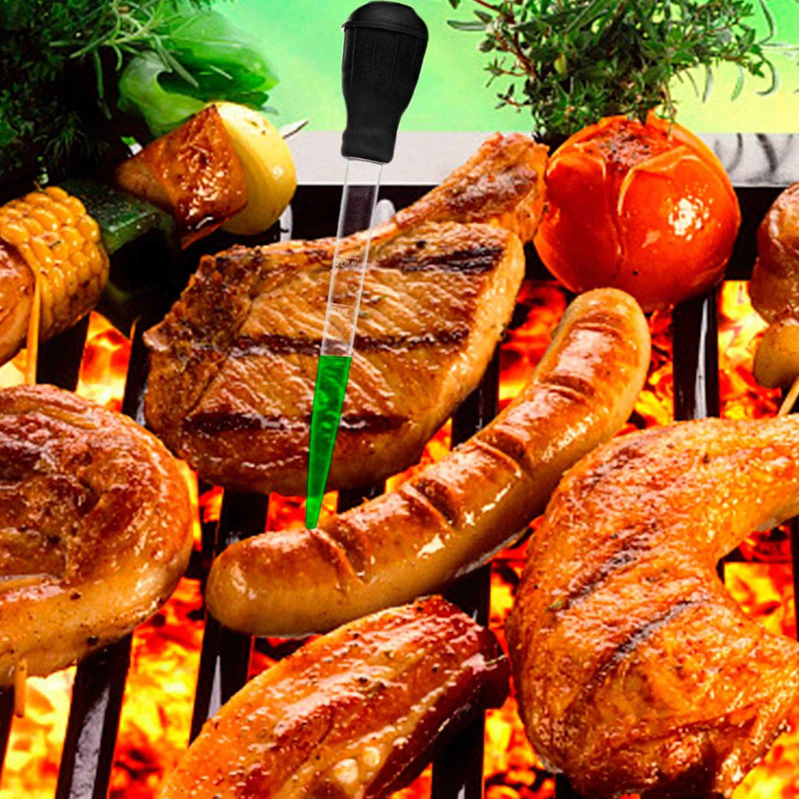 Raopuzi Compte-Gouttes D'Huile Pour Poulet Gril Alimentaire Transparent 30 Ml
