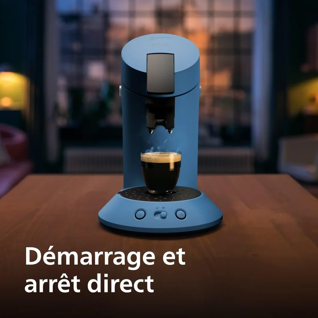 Philips Senseo Original Plus Machine à café à dosettes, Sélection intensité café, Technologie Coffee Boost, 2 tasses, Plastique recyclé, Bleu Paon