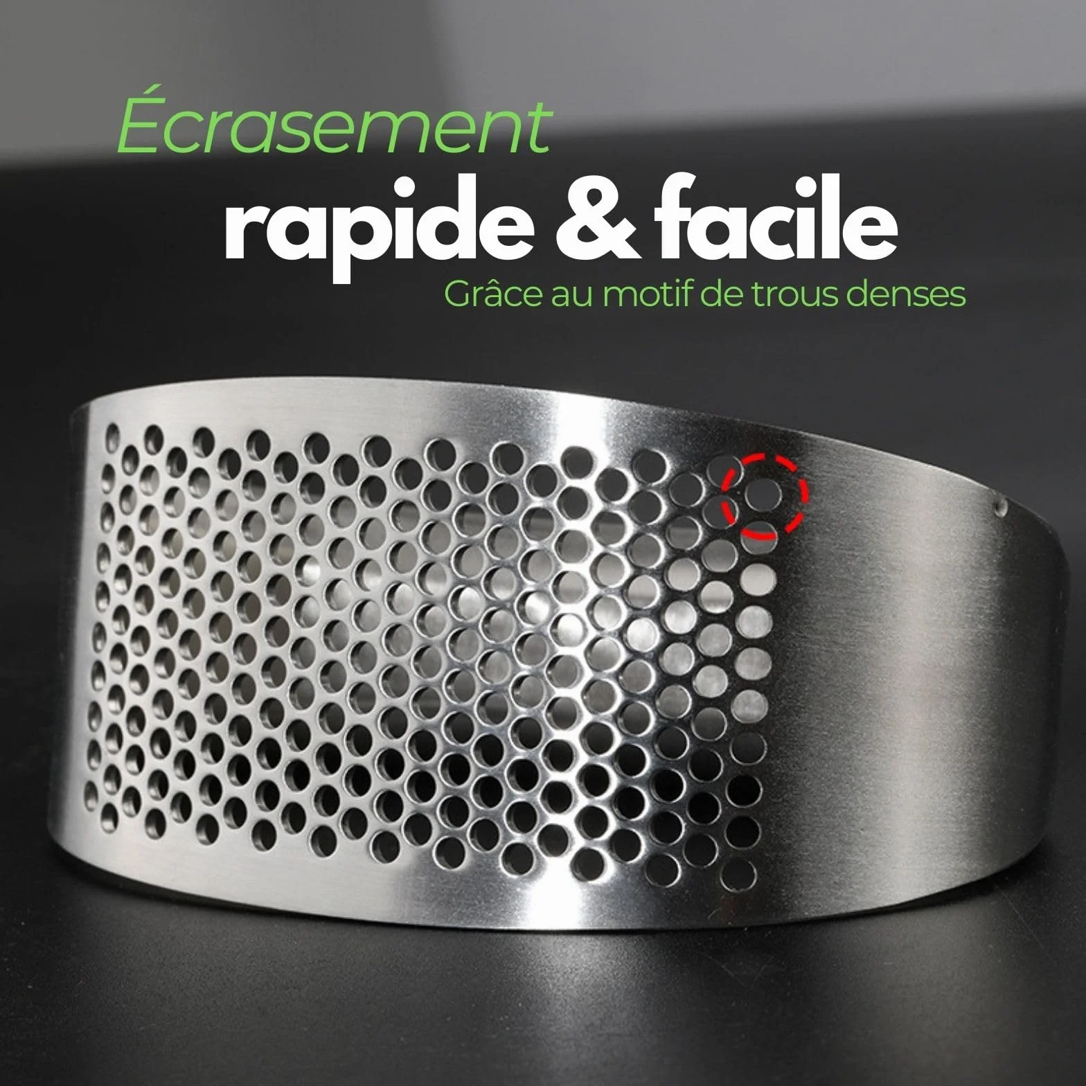 Presse Ail Inox 18/10 à Bascule, Hachoir Manuel Acier Inoxydable, Coupe Ecrase-Ail Circulaire