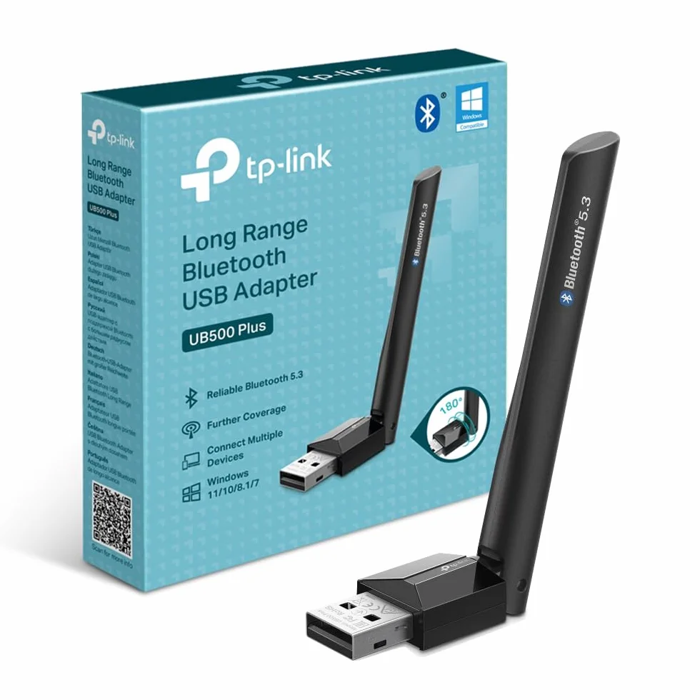 TP-Link UB500 Plus Adaptateur Bluetooth USB 5.3, Antenne Multi-Directionnelle, Clé Bluetooth pour PC Windows 11/10/8.1/7