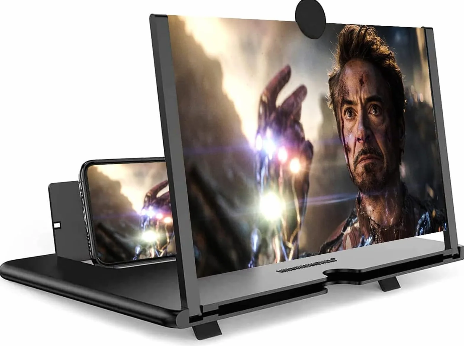 Lupa do ekranu 14-18 cali do smartfonów, 3D HD, powiększenie ekranu telefonu, prezent dla mężczyzn, do filmów, filmów, gier (14 cali, czarna)