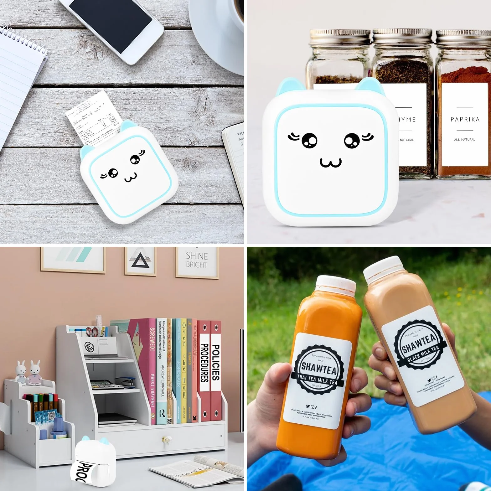 Comuis Sharp Mini Imprimante Photo Portable, Imprimante Thermique Instantanée sans Fil Bluetooth avec 10 Rouleaux de Papier