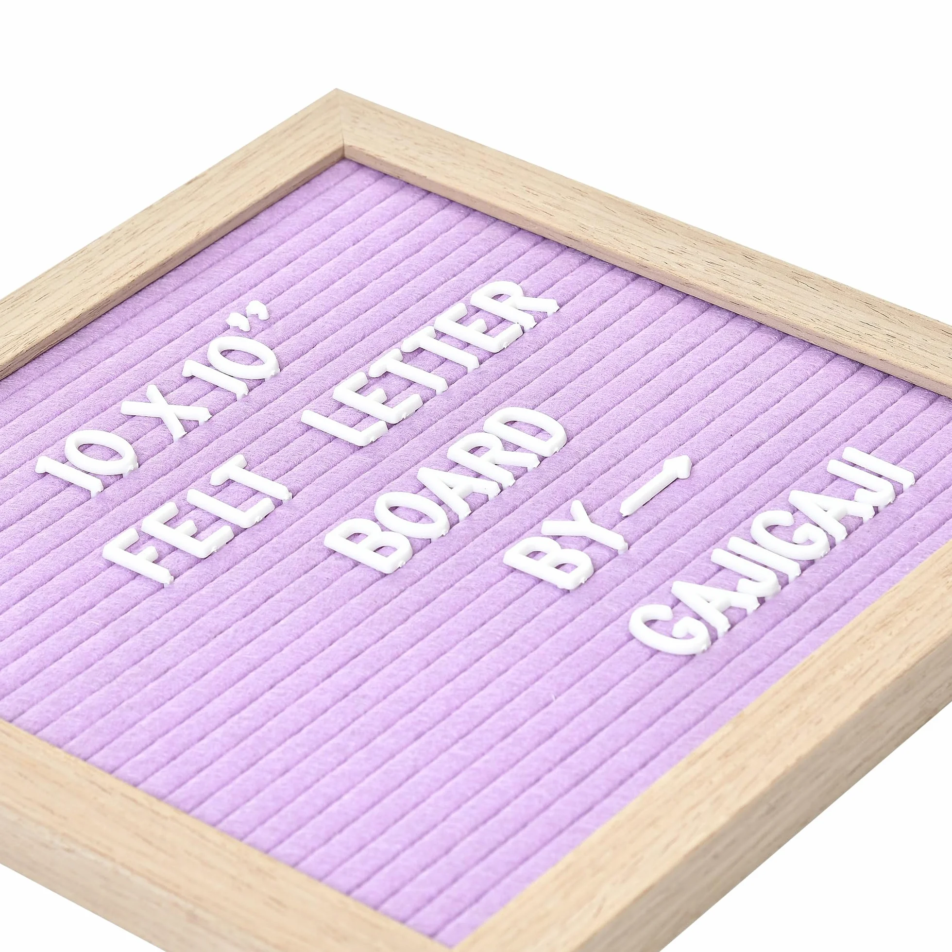 Tableau en feutre à lettres 294 pièces avec chiffres symboles 25,4 cm cadre en bois violet