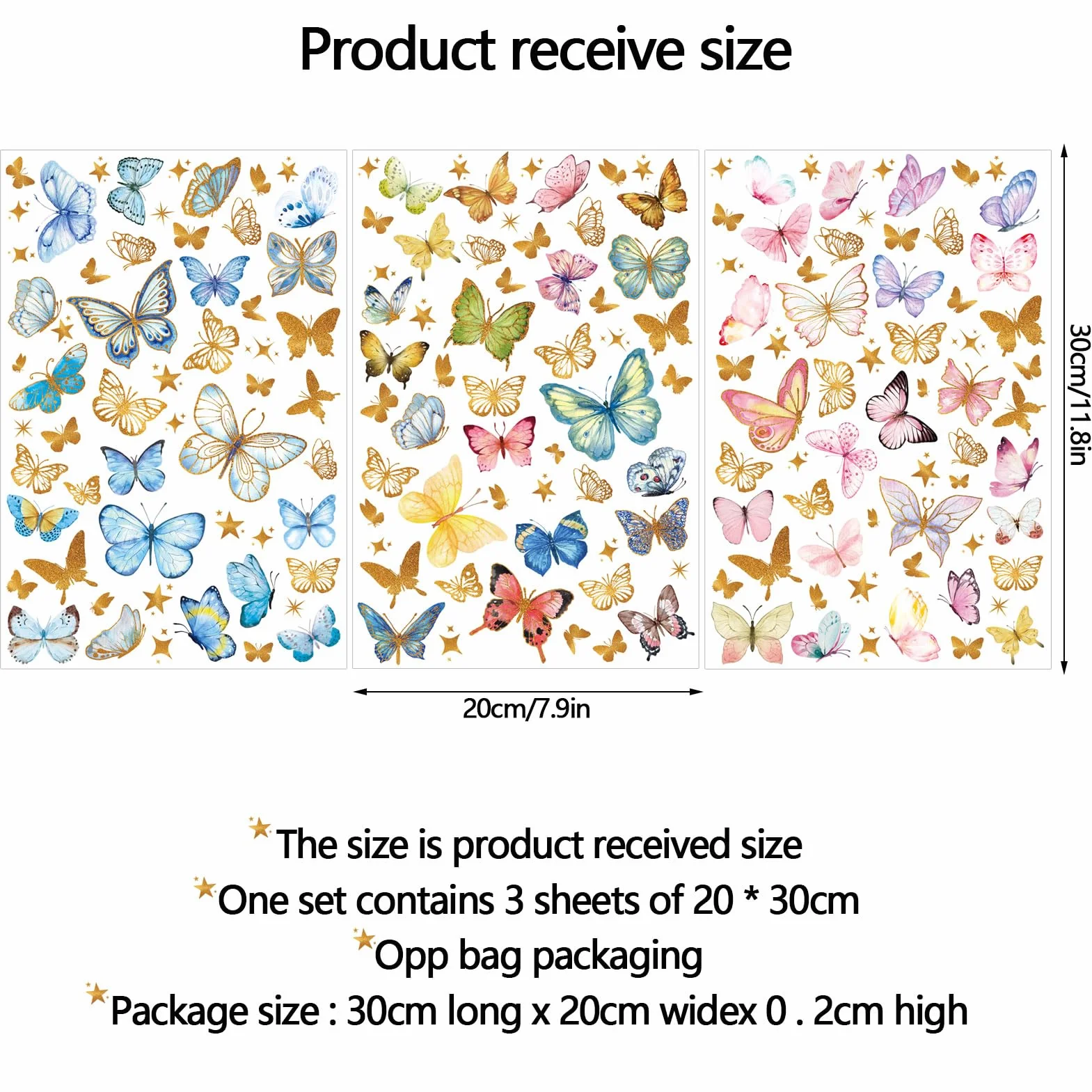 Sticker Mural Lumineux Papillon Phosphorescent Autocollant Muraux Fluorescents Enfant Chambre Décoration Bleu