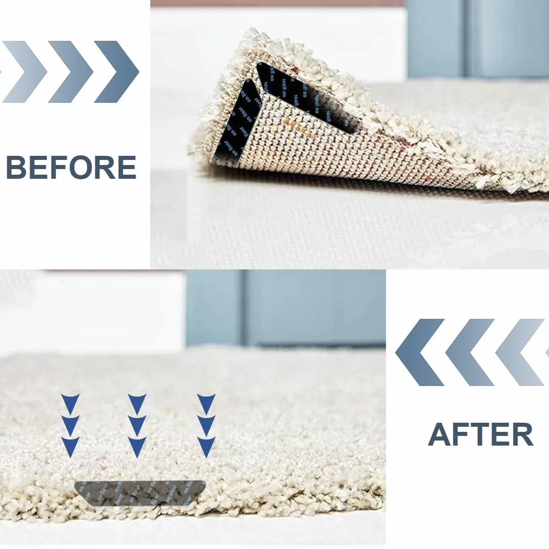 WeddHuis 14 pièces Anti-glisse réutilisable antidérapant lavable, Autocollants de Tapis, carpettes et Tapis