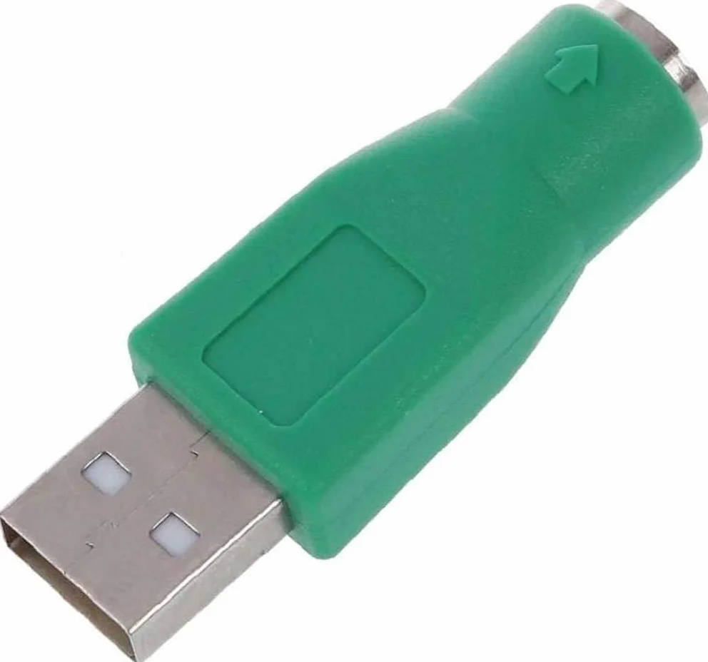 Lot de 2 adaptateurs PS/2 vers USB pour ancien clavier Vert