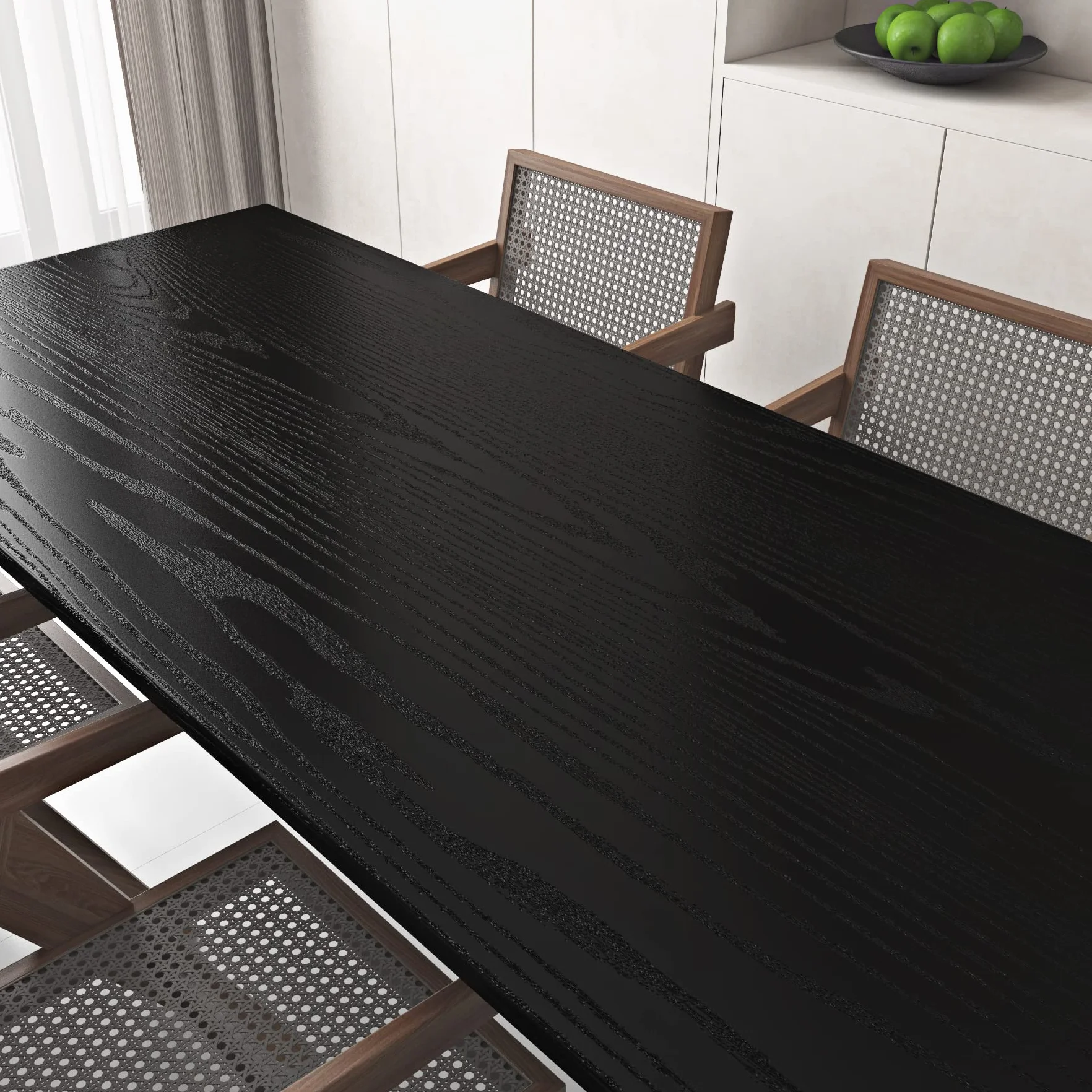 Livelynine Revêtement Plan de Travail Adhésif Bois Noir 60cm x 500cm Papier Adhésif Cuisine Armoire