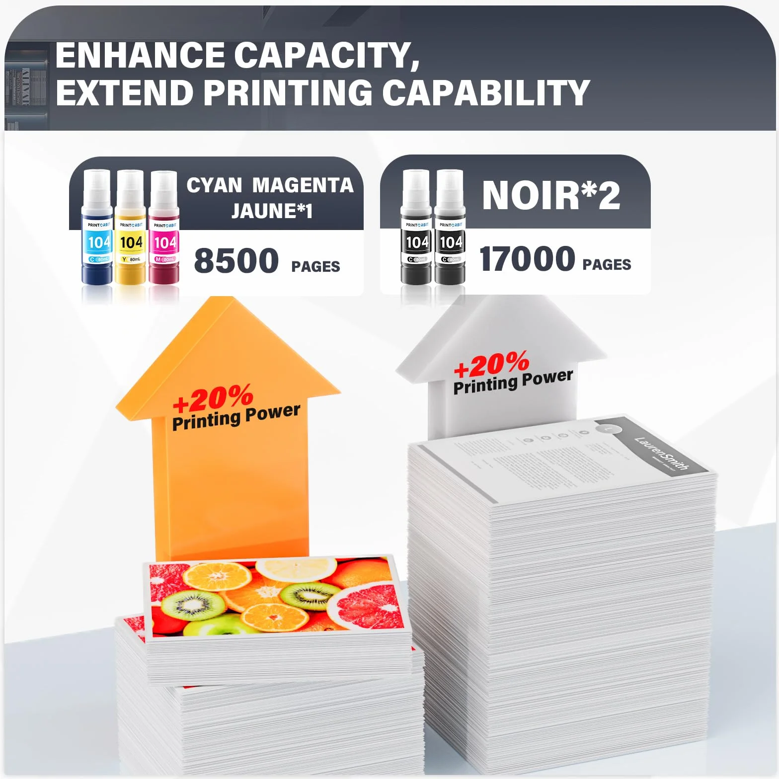 104 Encre Compatible pour Imprimante ET-2870 ET-2810 ET-1810 Multipack Bouteille