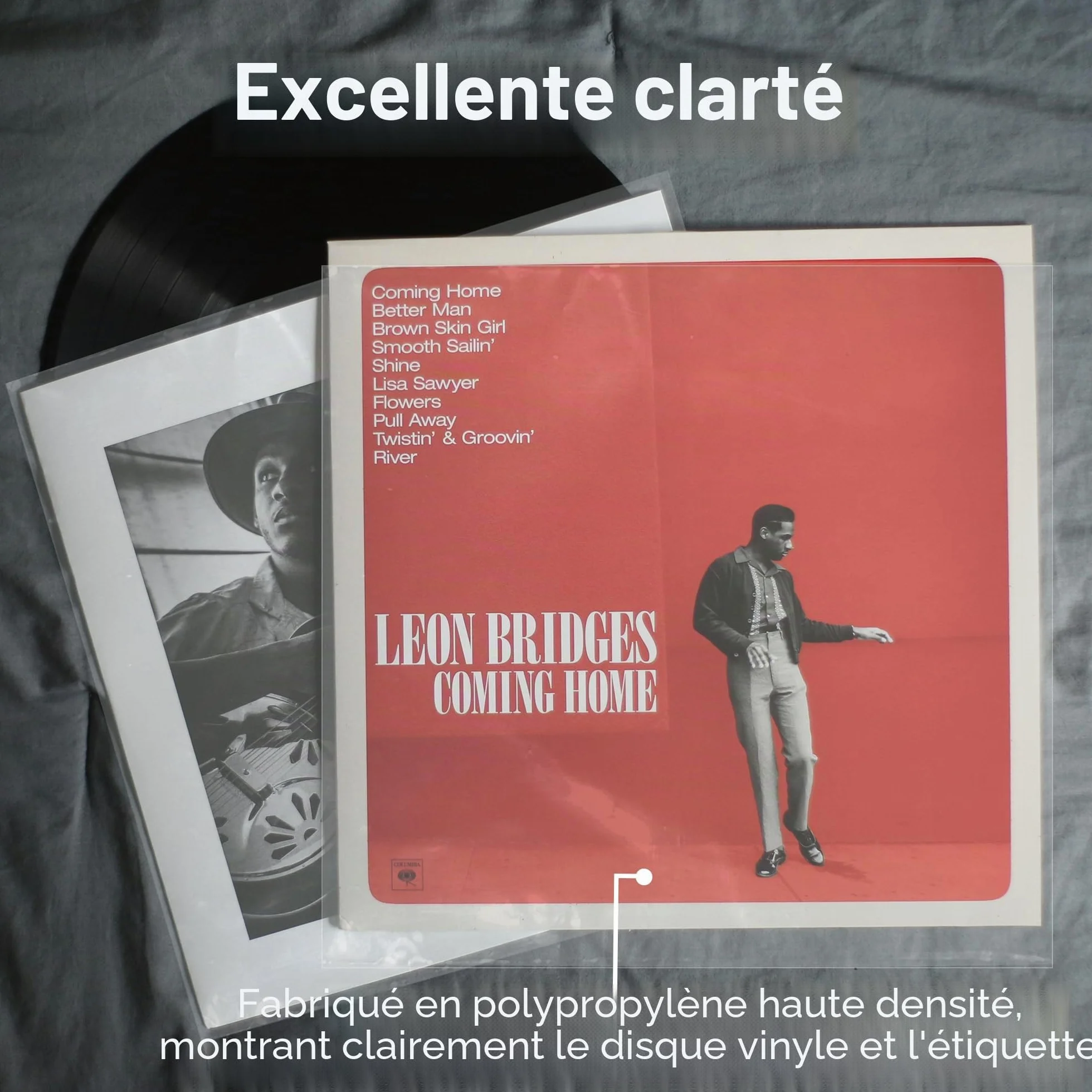 Pochette Vinyle 33 Tours Extérieur 12 Pouces, 50 x Pochette Protection Vinyle Transparente en Polypropylène Durable