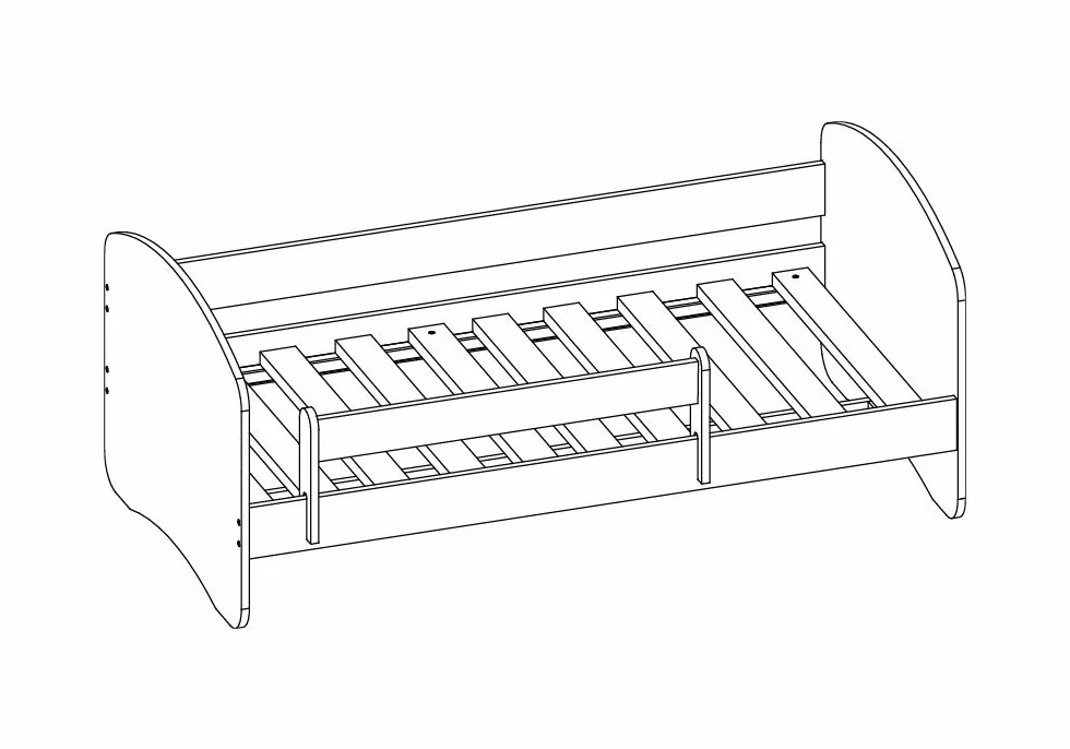 ACMA Lit Enfant Junior Sommier à Lattes Matelas sommier Gratuite Blanc Meubles pour Enfants II (160x80 cm, Blanc - Chêne Blanc)
