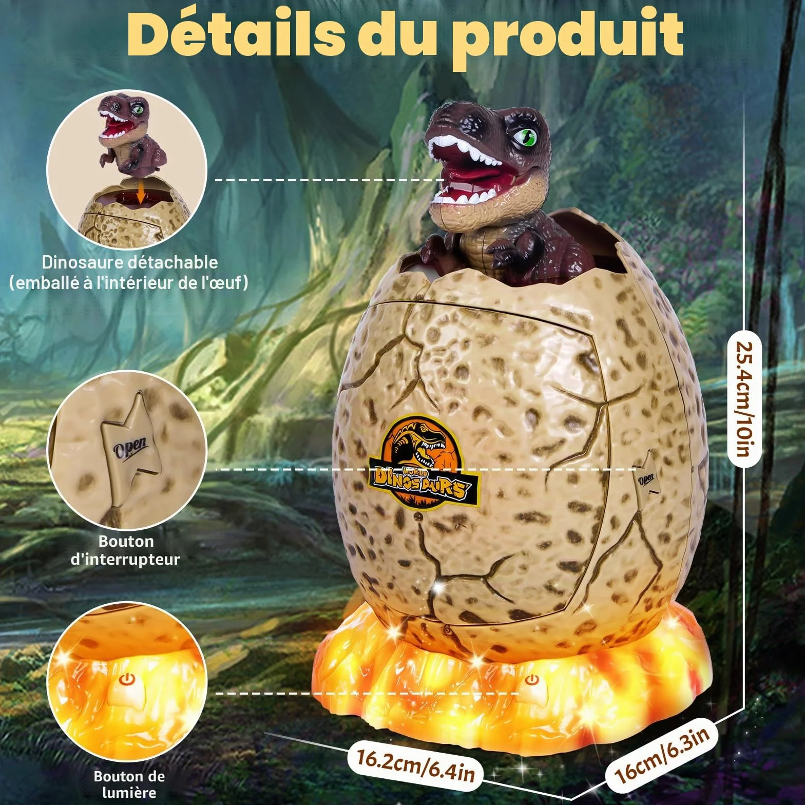 Yellcetoy Tirelire Électronique Enfant Œuf Dinosaure Coffre Fort Code Sécurité Musique Lumière Cadeau