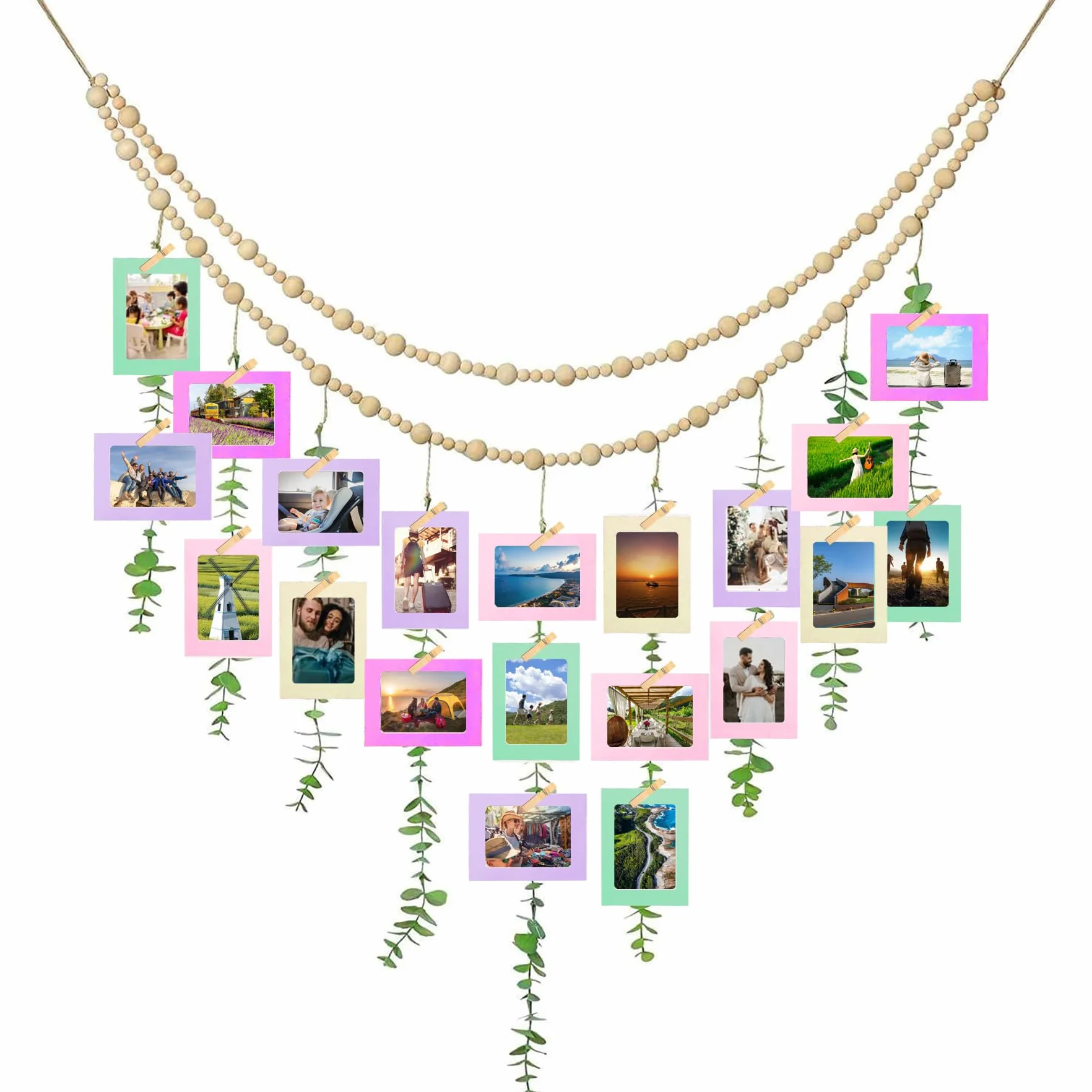 Cadre Photo en Carton 11.5 x 15.5 cm 20 Pièces DIY avec Clips et Cordes