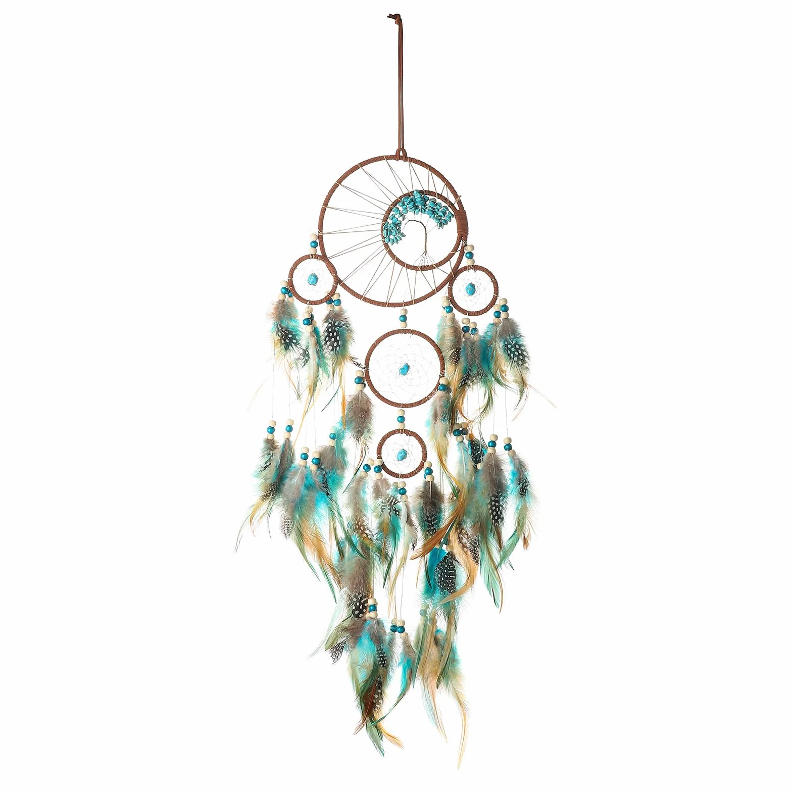 Attrape-rêves en plumes indien fait à la main Décoration murale pour enfants Cadeau