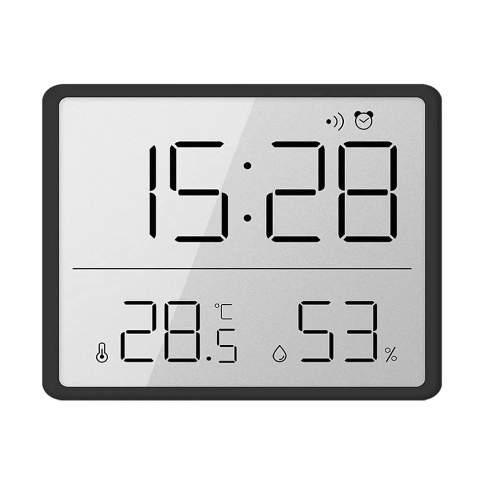 Thermomètre Hygromètre Numérique avec Réveil LCD Température Humidité 12/24 Heures ℃/℉