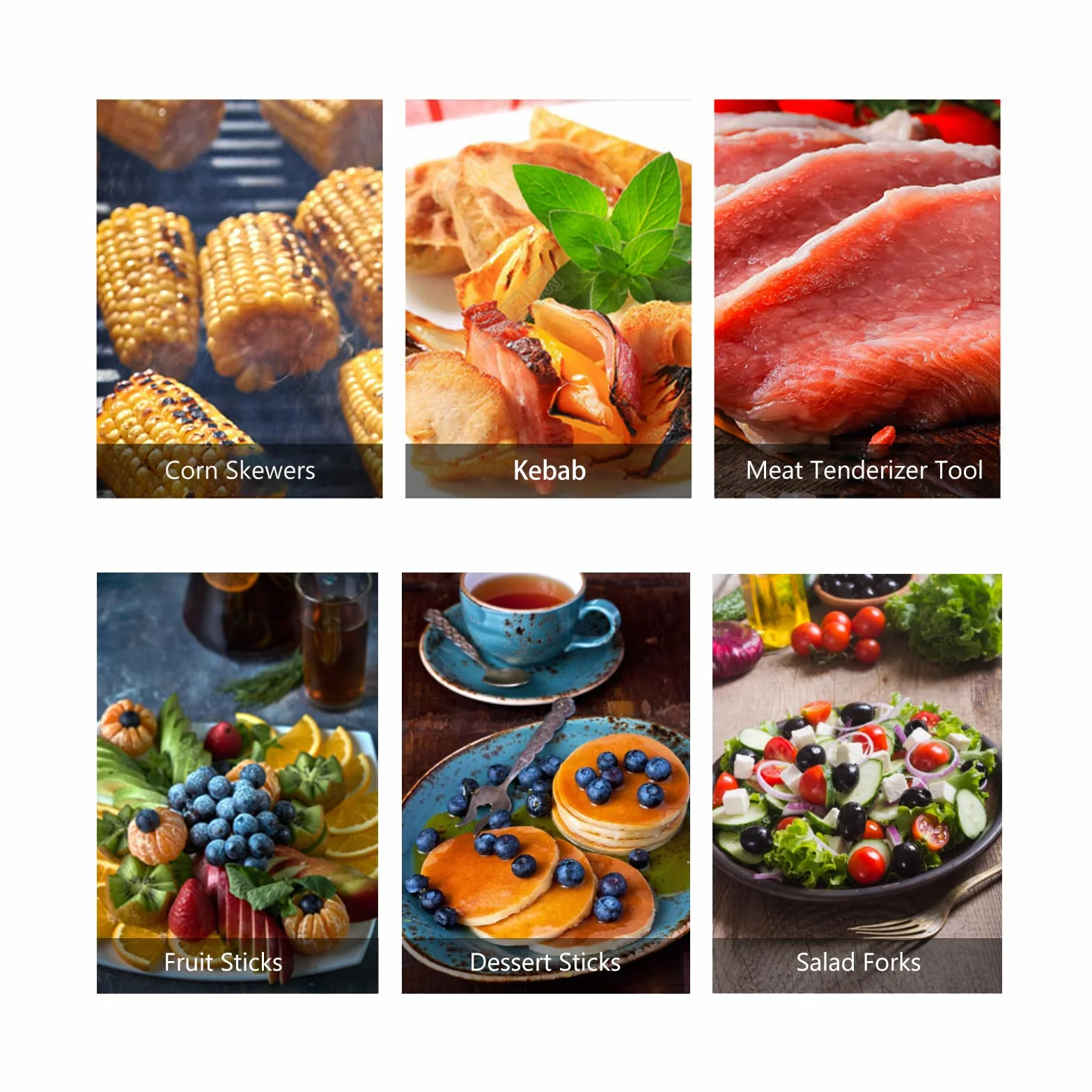 Support d'épis de maïs 20pcs, brochettes en acier inoxydable pour fête pique-nique camping