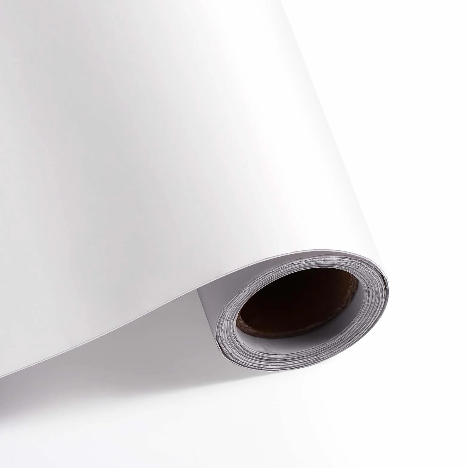 Papier Adhesif pour Meuble, 40 x 300 cm Mat Blanc, Rouleau Autocollant Film
