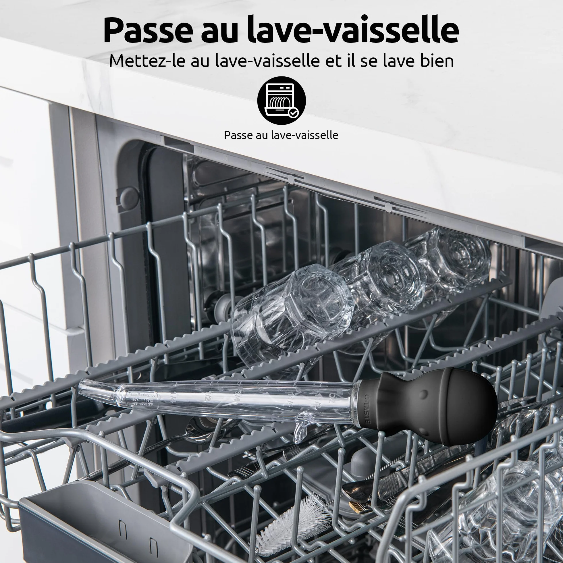U-Taste Poire à dinde coudée 42,5 g Tritan silicone alimentaire noir