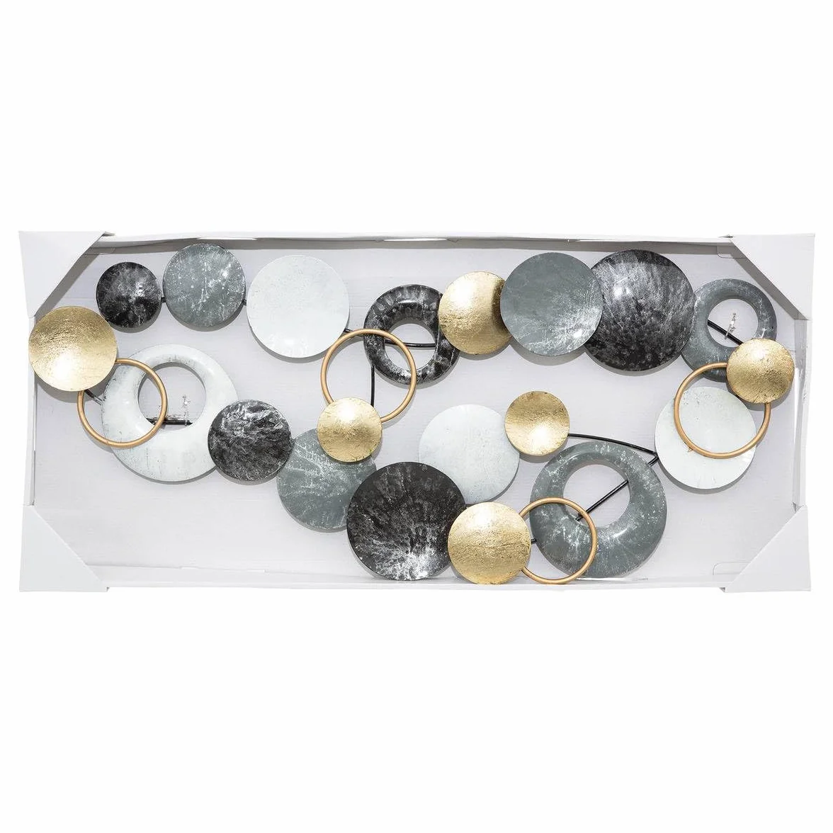 Atmosphera - Déco Murale Bleue en métal 93x43 cm