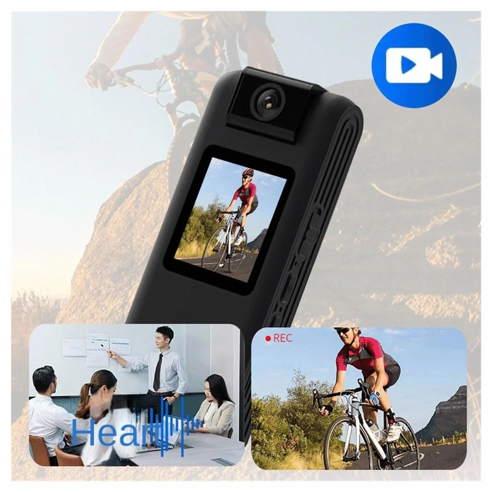 HD Night Vision Mini Kamera Sportowa Anti Shake Bezprzewodowa Bodycam Egzekwowanie Prawa Dyktafon 1080P Klips Z Tyłu Na Deskę Rozdzielczą Wysoka Rozdzielczość(CAM Add 32GB Card)