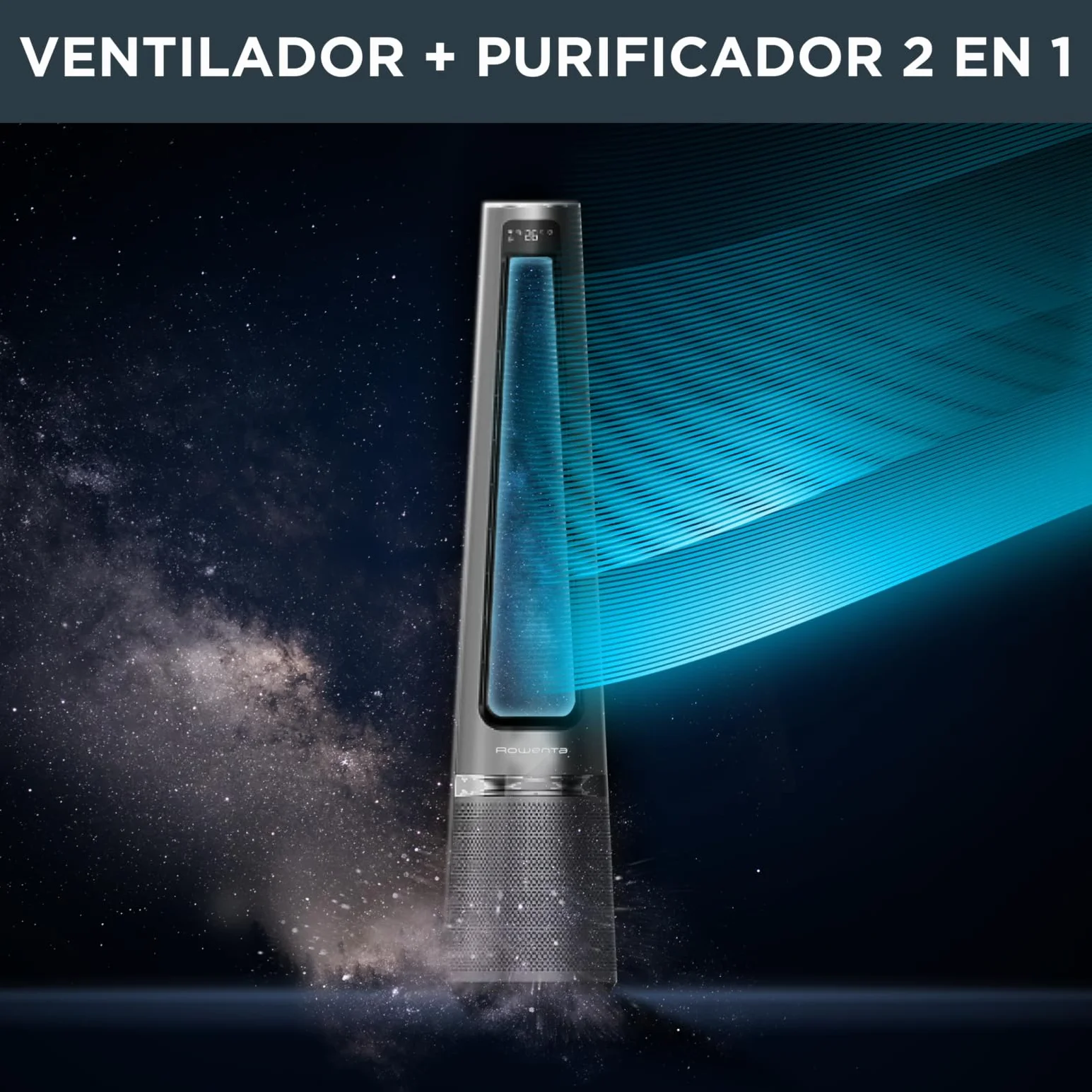 Rowenta Eclipse 2-en-1 Ventilateur purificateur, 32 dB (A), 12 vitesses, Oscillation, Minuteur