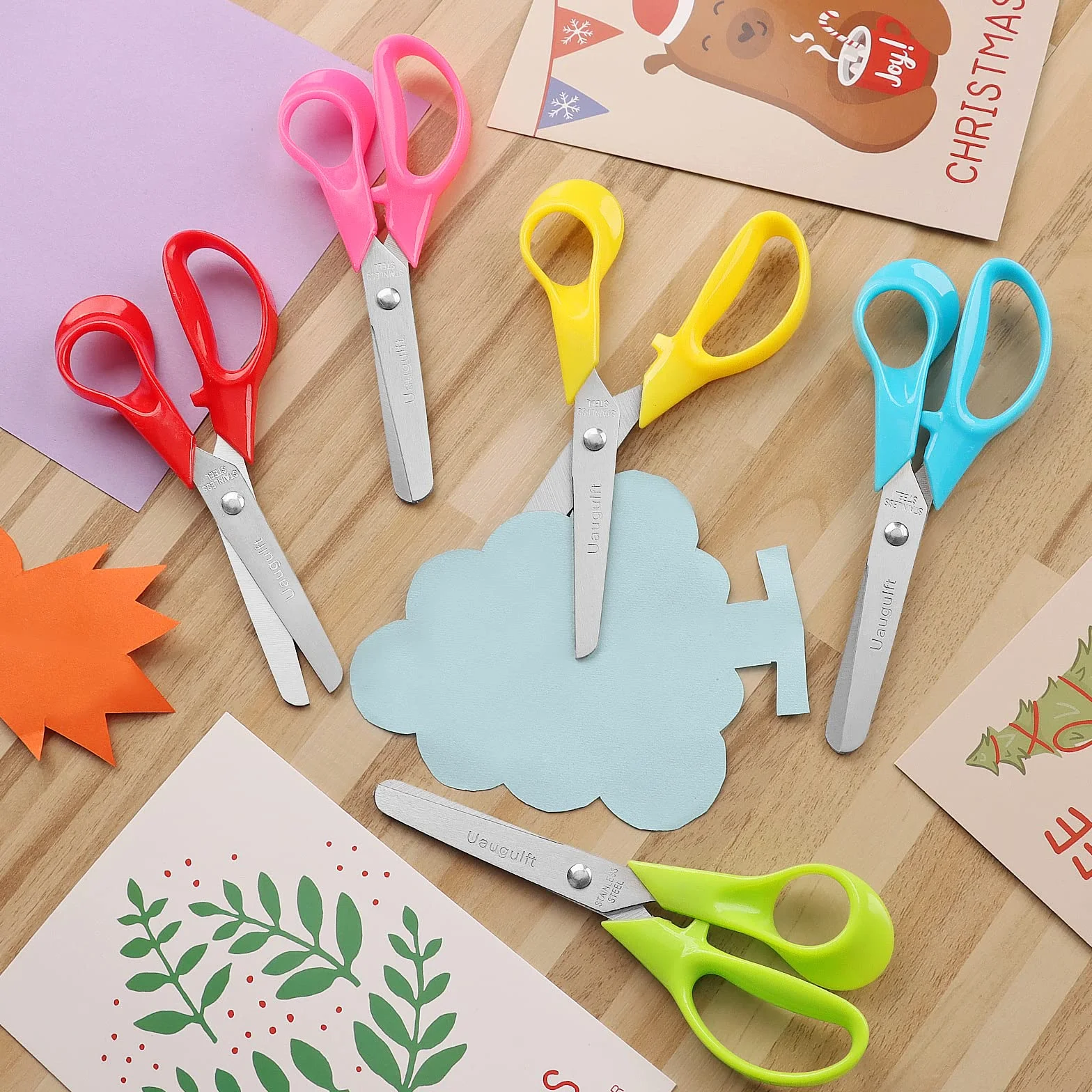 Ciseaux de sécurité enfants lames émoussées acier inoxydable poignée ergonomique 12,7 cm lot de 30